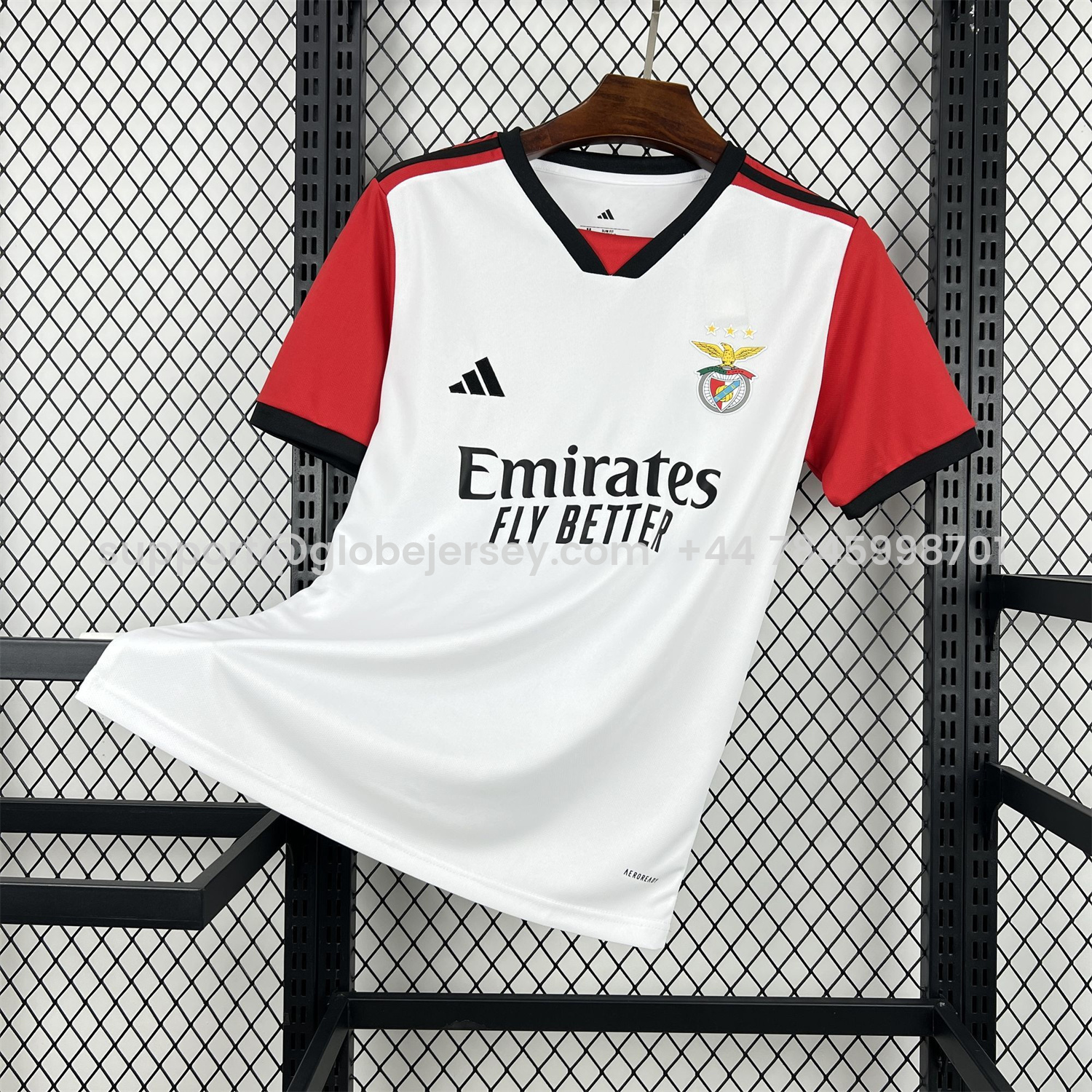 GlobeJersey-Benfica 25-26 Red Sleeves White Special Jersey - Fans Version