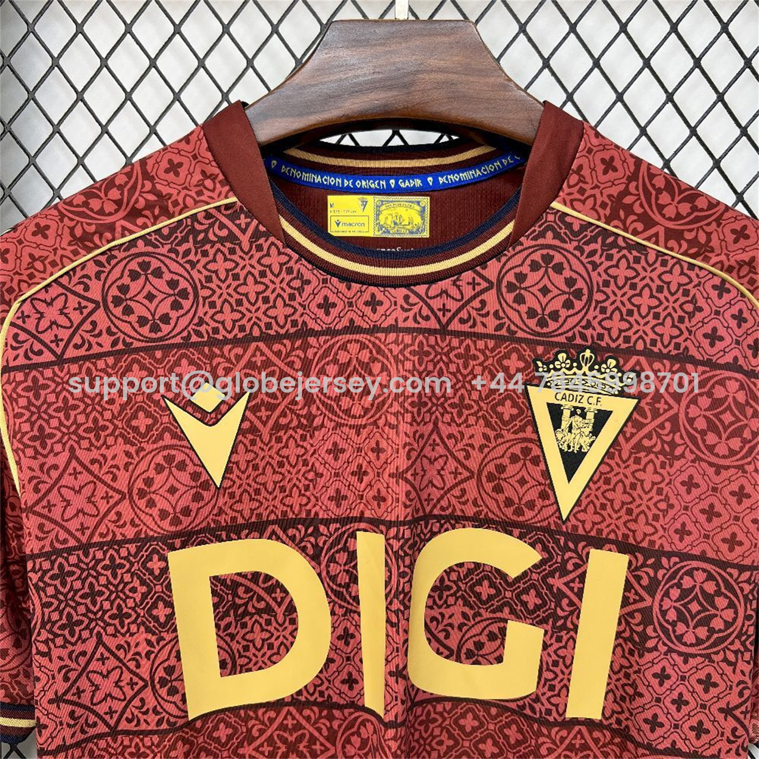 GlobeJersey-Cádiz Cadiz 25-26 Away Red Jersey - Fans Version