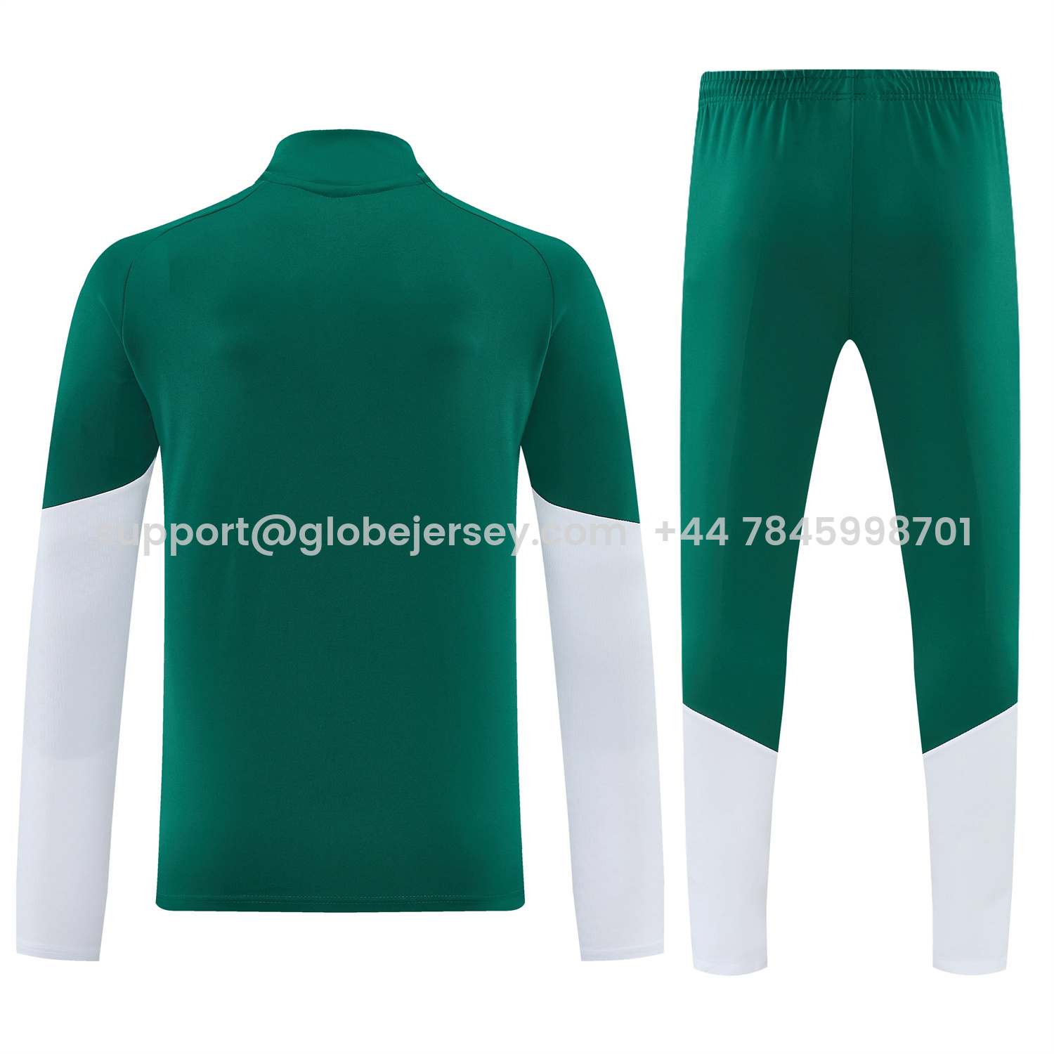 GlobeJersey-Italy 2026 Long Sleeve Training Set - Green With White Top & Pants
