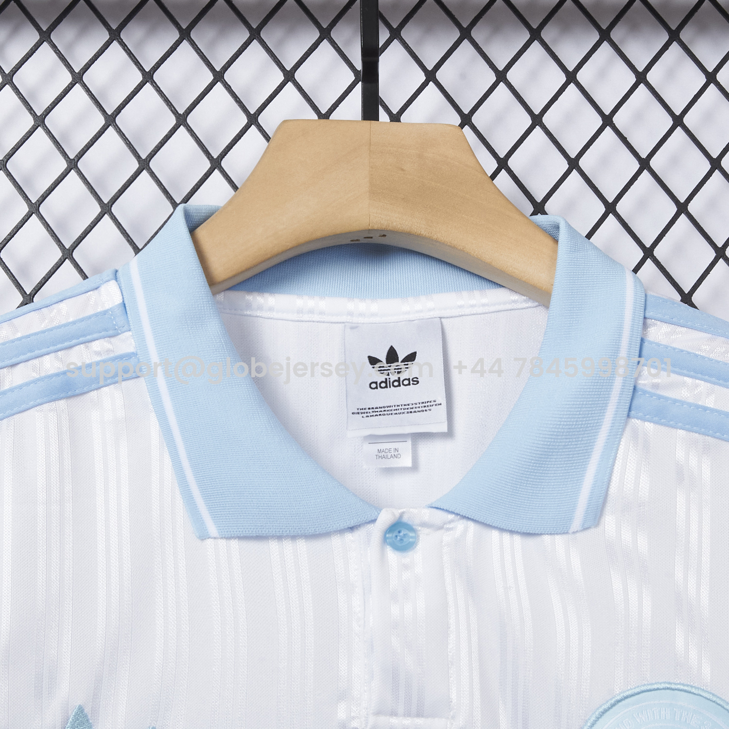 GlobeJersey-Bohemian 25-26 Oasis Originals Tour White And Sky Blue Jersey With Number 25 - Fans Version