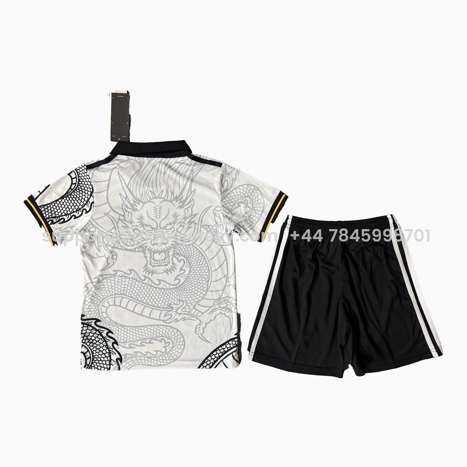 GlobeJersey-Real Madrid 25-26 Black Gragon White Special Men's Adult Jersey Set - Fans Version