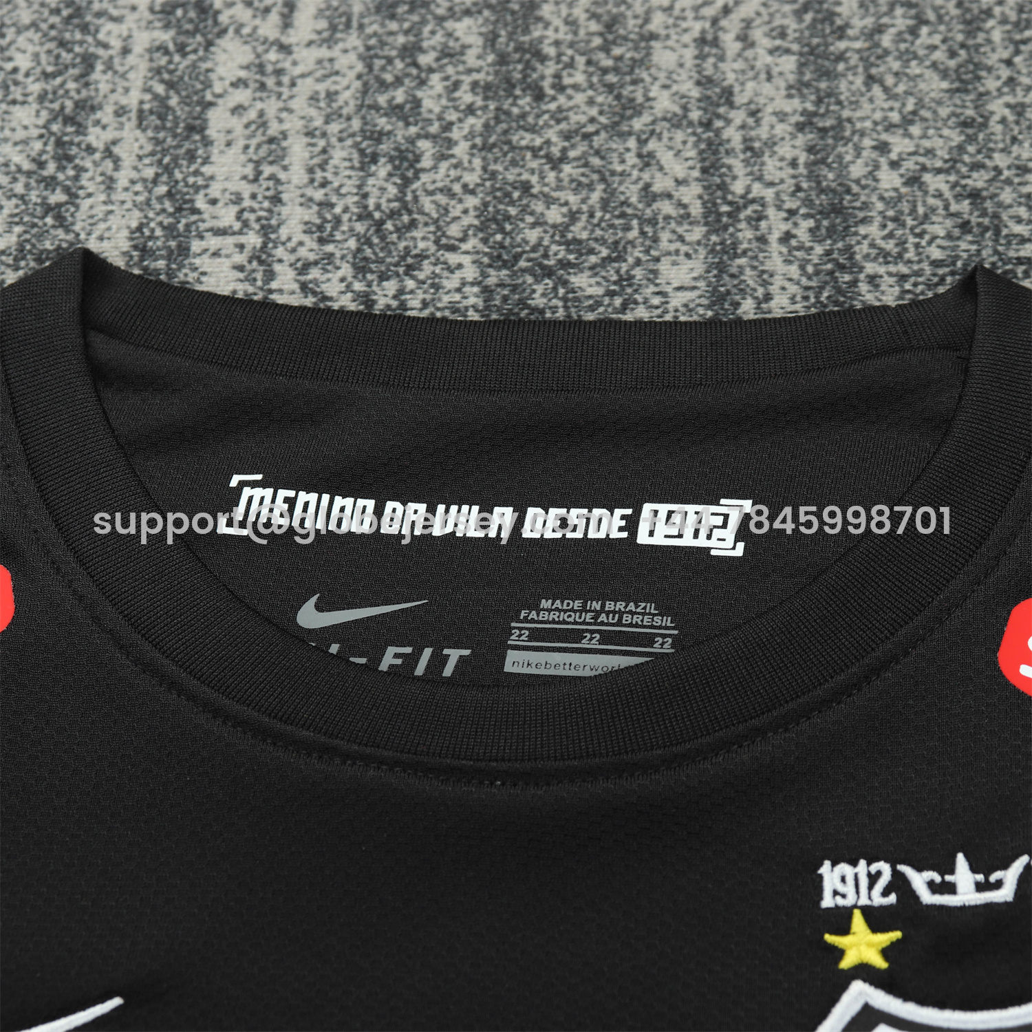 GlobeJersey-Retro Santos 2012 Black Special Long Sleeves Kids Kit