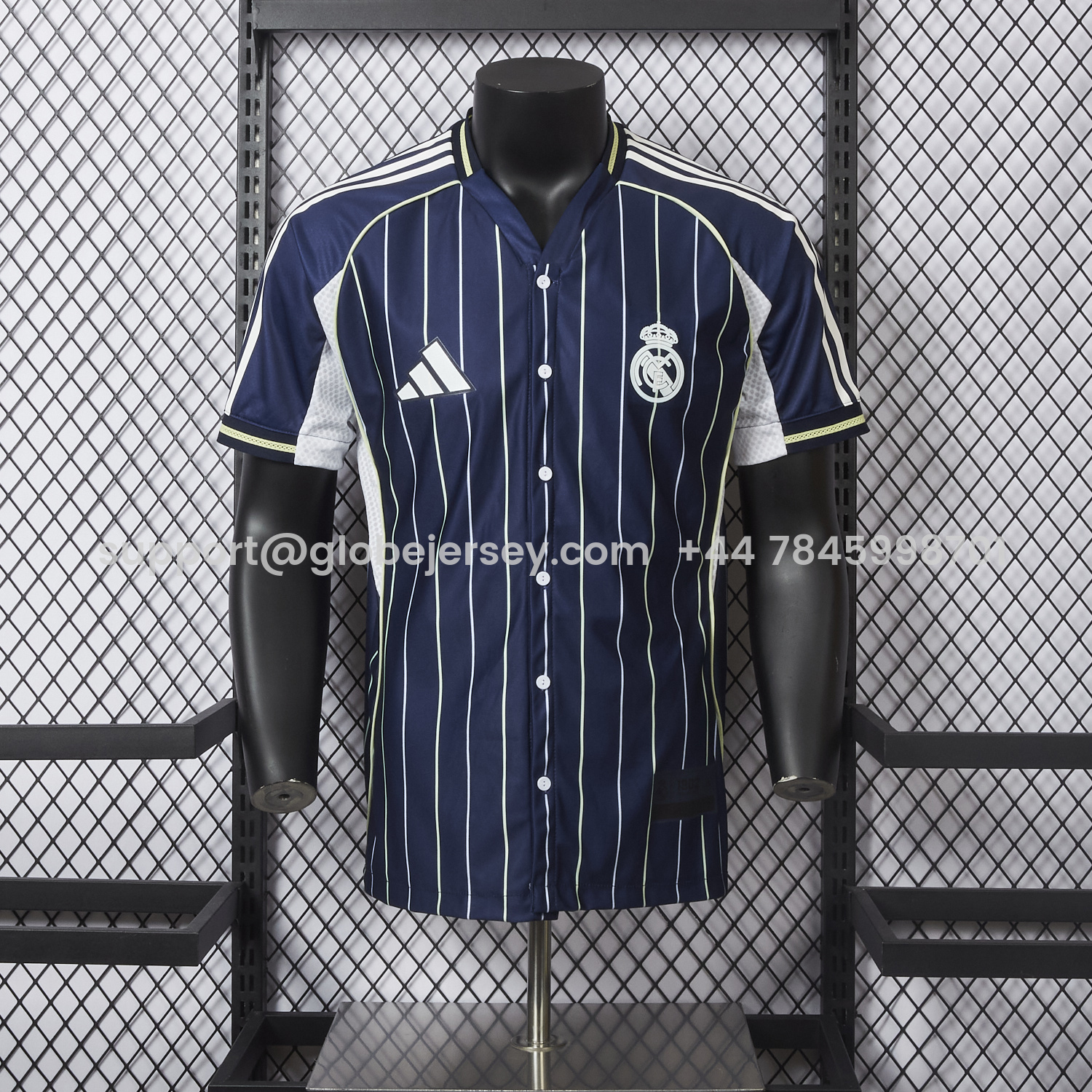 GlobeJersey-Real Madrid 25-26 Deep Blue Baseball Jersey - Player Version
