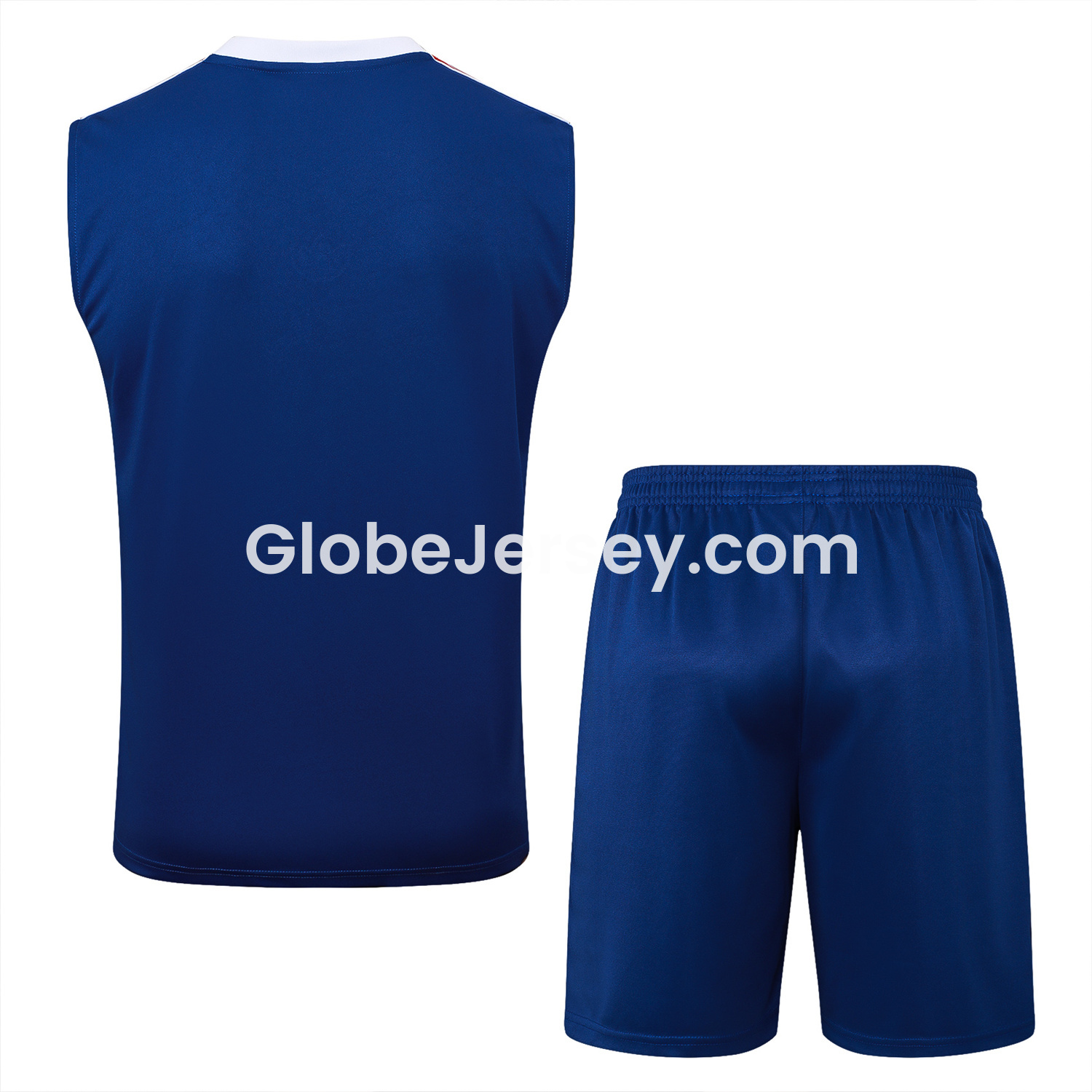 GlobeJersey-Arsenal 25-26 Throwback Trefoil Vest Training Set - Royal Blue Vest and Shorts