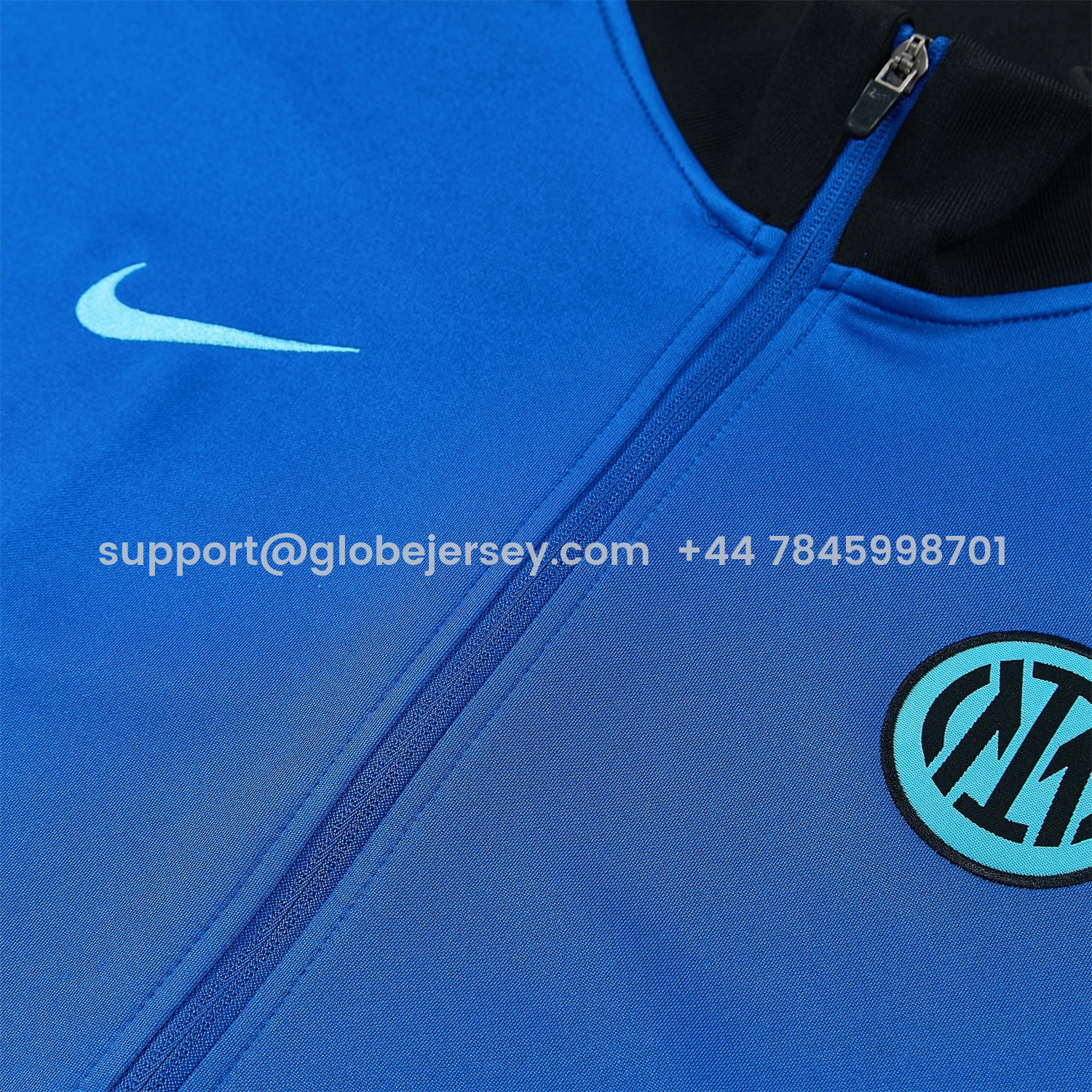 GlobeJersey-Inter Milan 25-26 Jacket Training Tracksuit - Ocean Blue Jackets & Black Pants