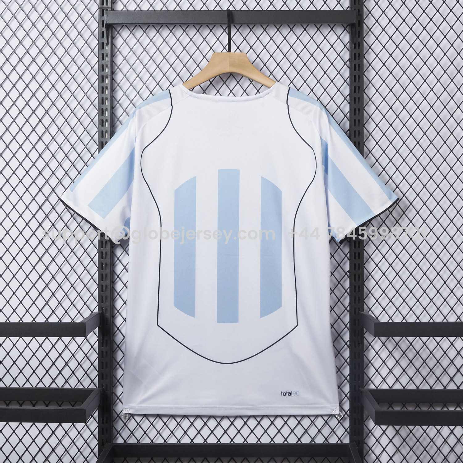 GlobeJersey-Argentina 25-26 Retro Style Total 90 Blue White Jersey - Fans Version