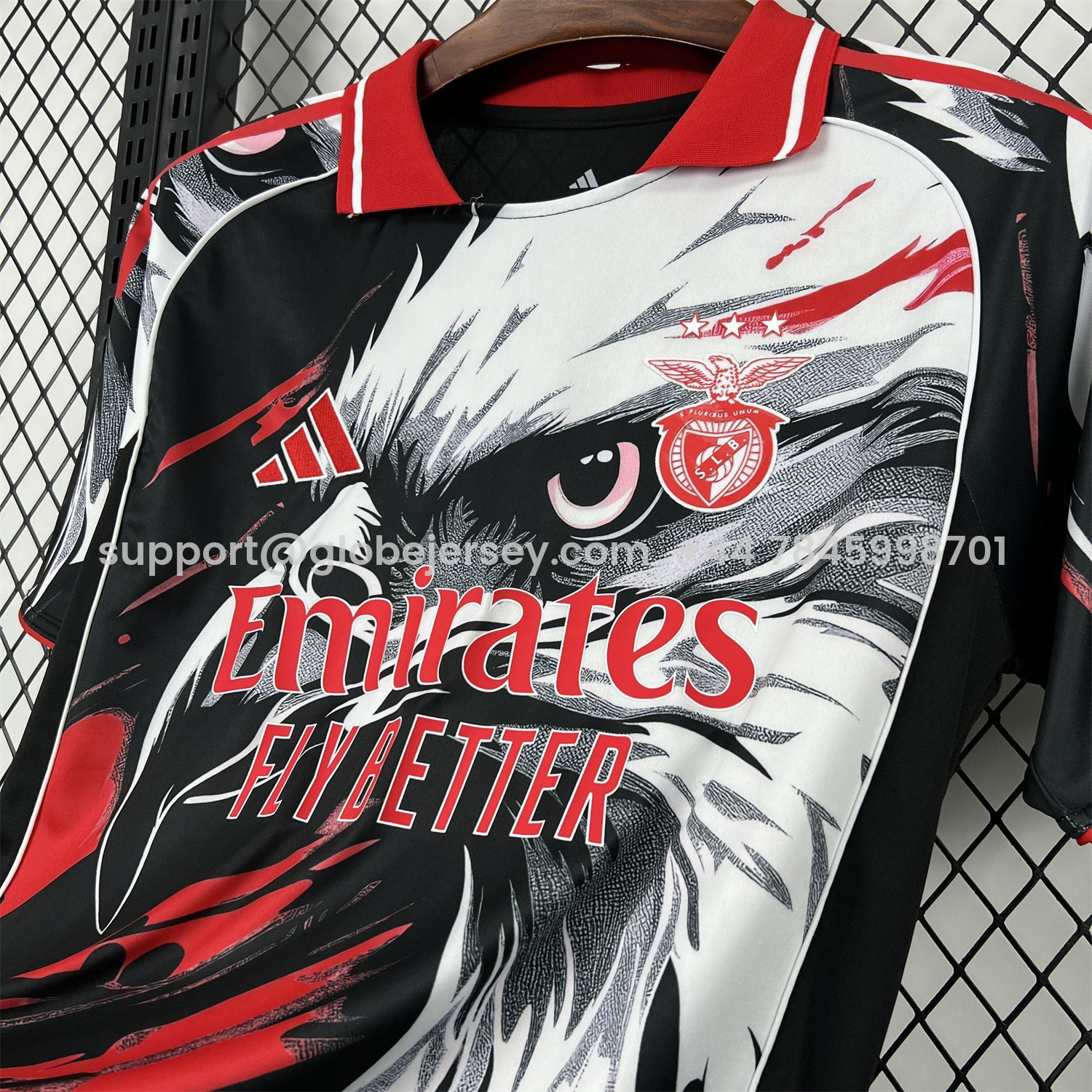 GlobeJersey-Benfica 25-26 White Eagle Black Special Jersey - Fans Version