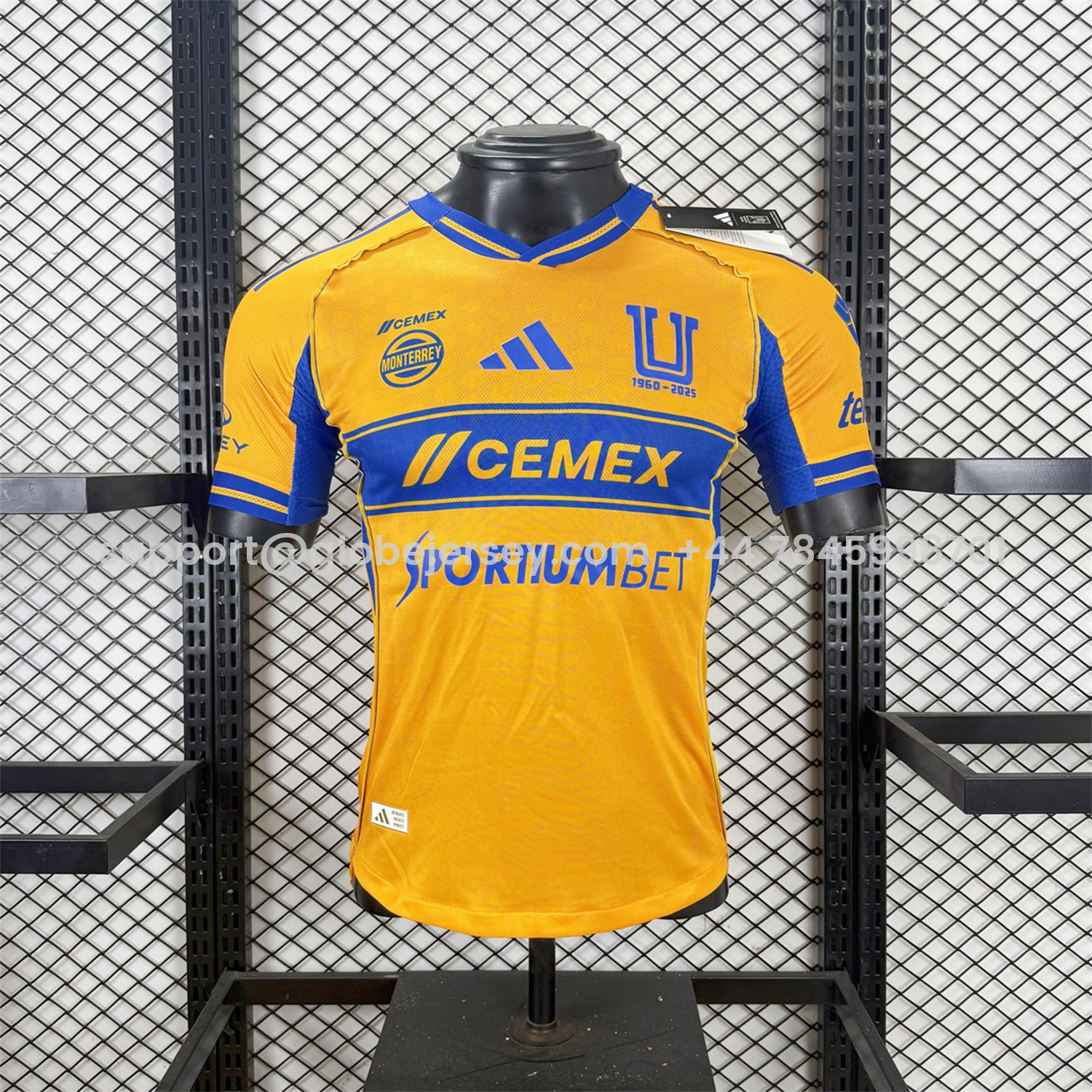 GlobeJersey-Tigres UANL 25-26 Home Jersey With All Sponsors - Player Version
