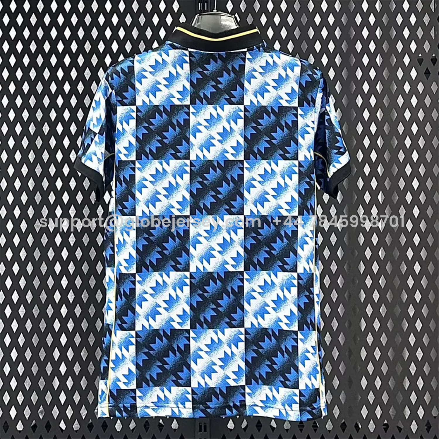 GlobeJersey-Manchester United 25-26 Blue And Black Checkerboard Special Jersey - Fans Version