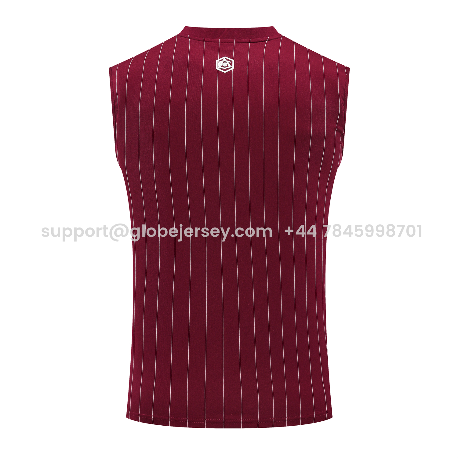GlobeJersey-Arsenal 25-26 Retro Style Vest Training Set - Burgundy With White Stripes Top & Pants