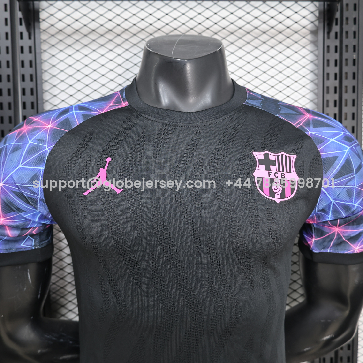 GlobeJersey-Barcelona 25-26 Black With Pink Special White Jersey - Player Version