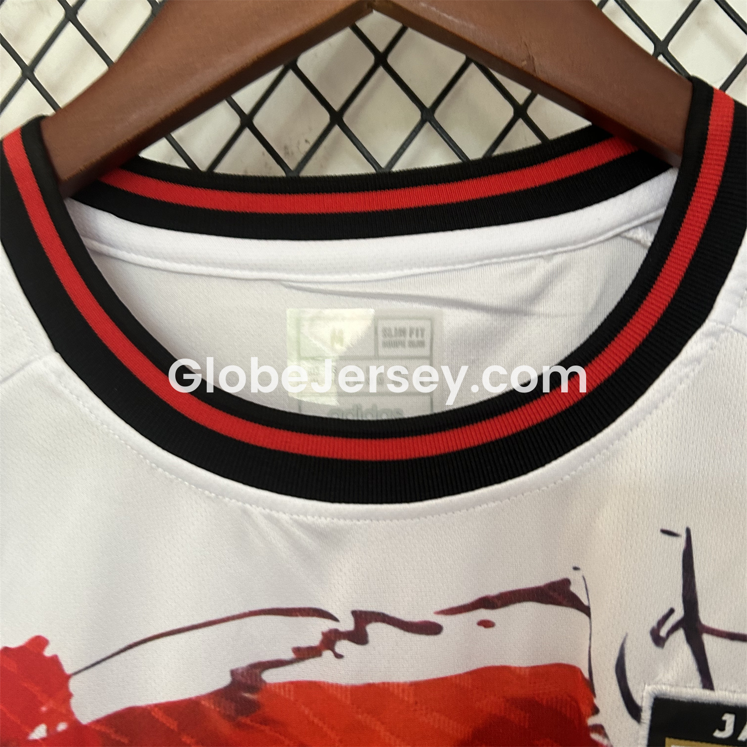 GlobeJersey-Japan 25-26 Black Samurai Silhouette White Jersey - Fans Version