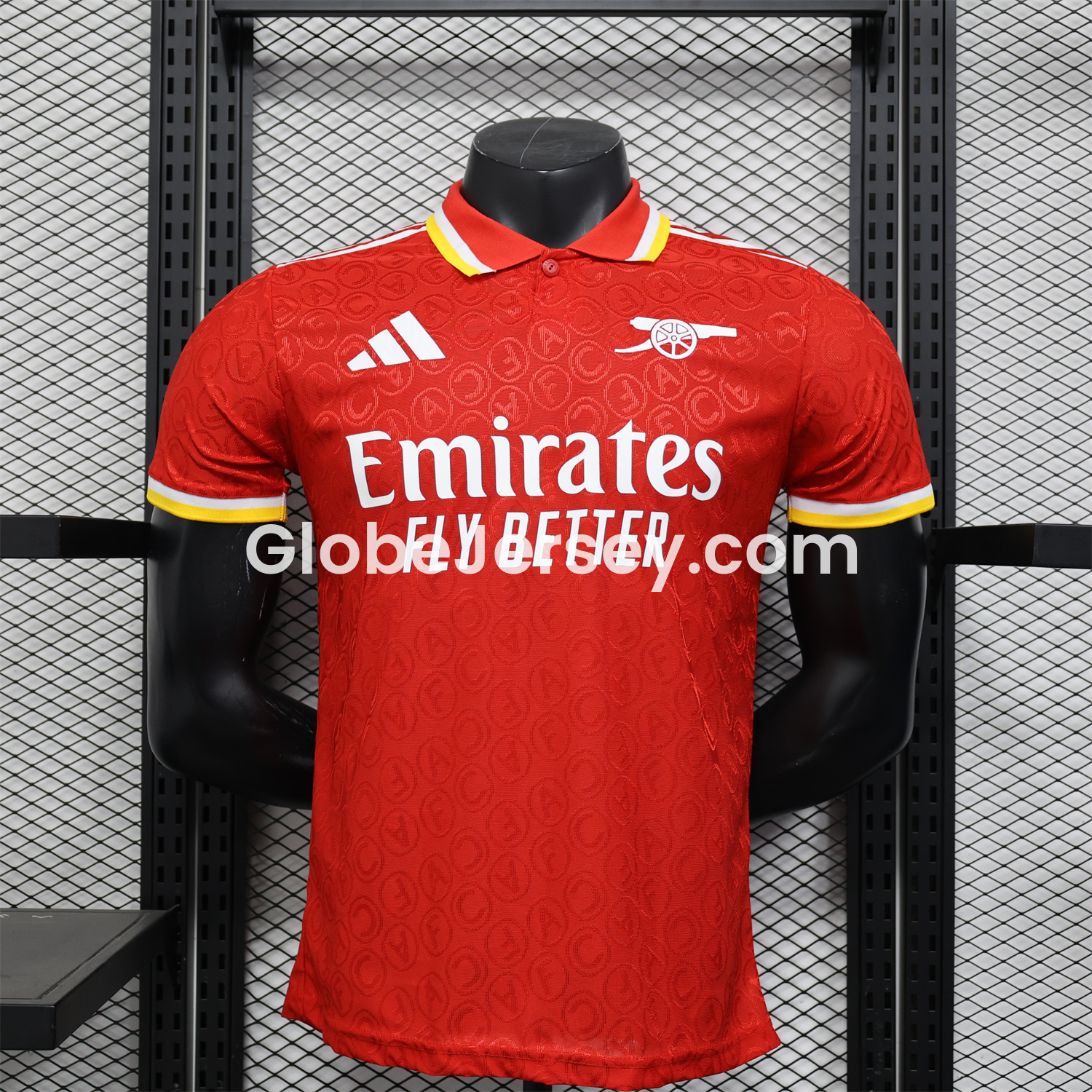GlobeJersey-Arsenal 25-26 Red POLO White Sponsored Secial Edition Jersey - Player Version