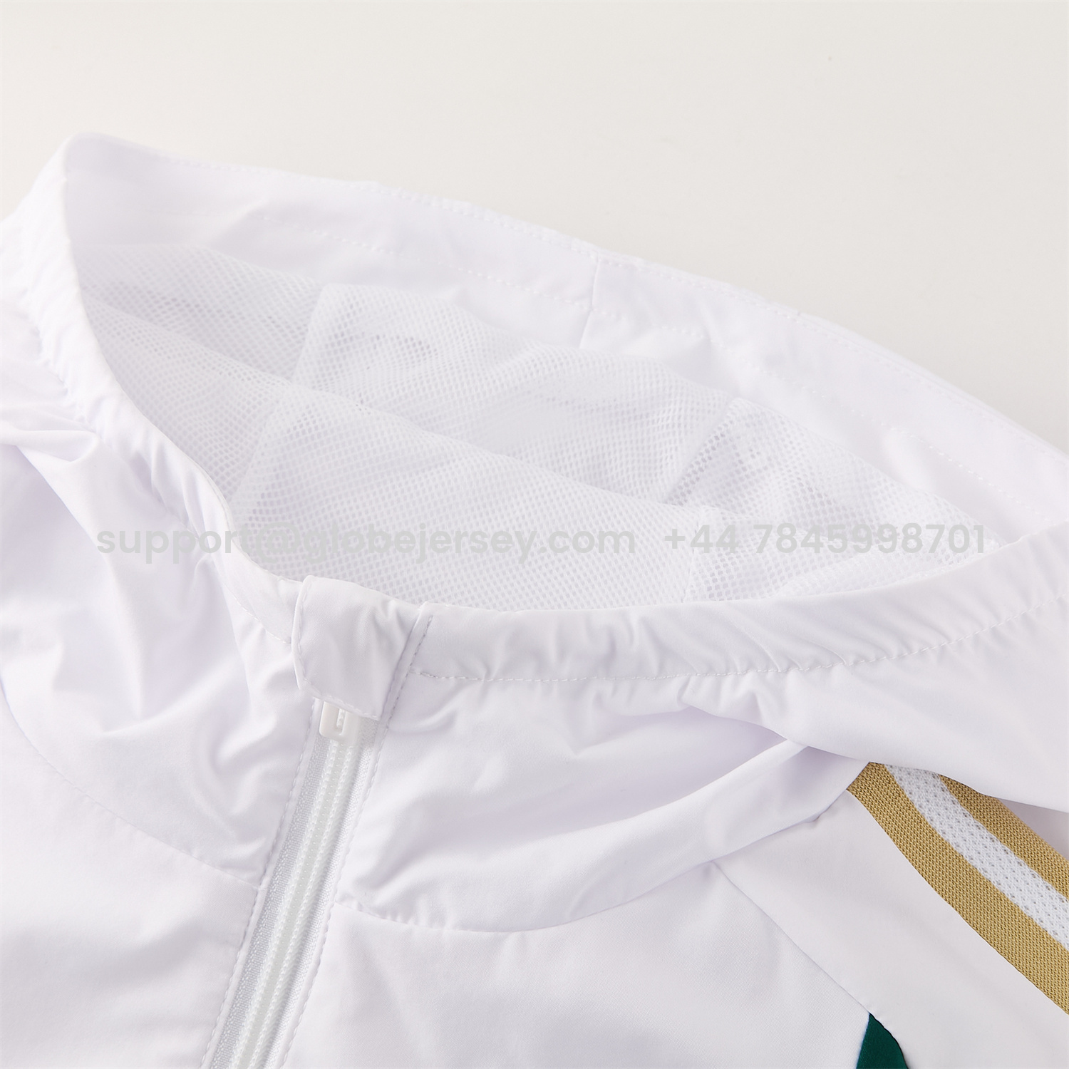 GlobeJersey-Italy 2026 Hooded Windbreaker Training Set - White Top & Green Pants