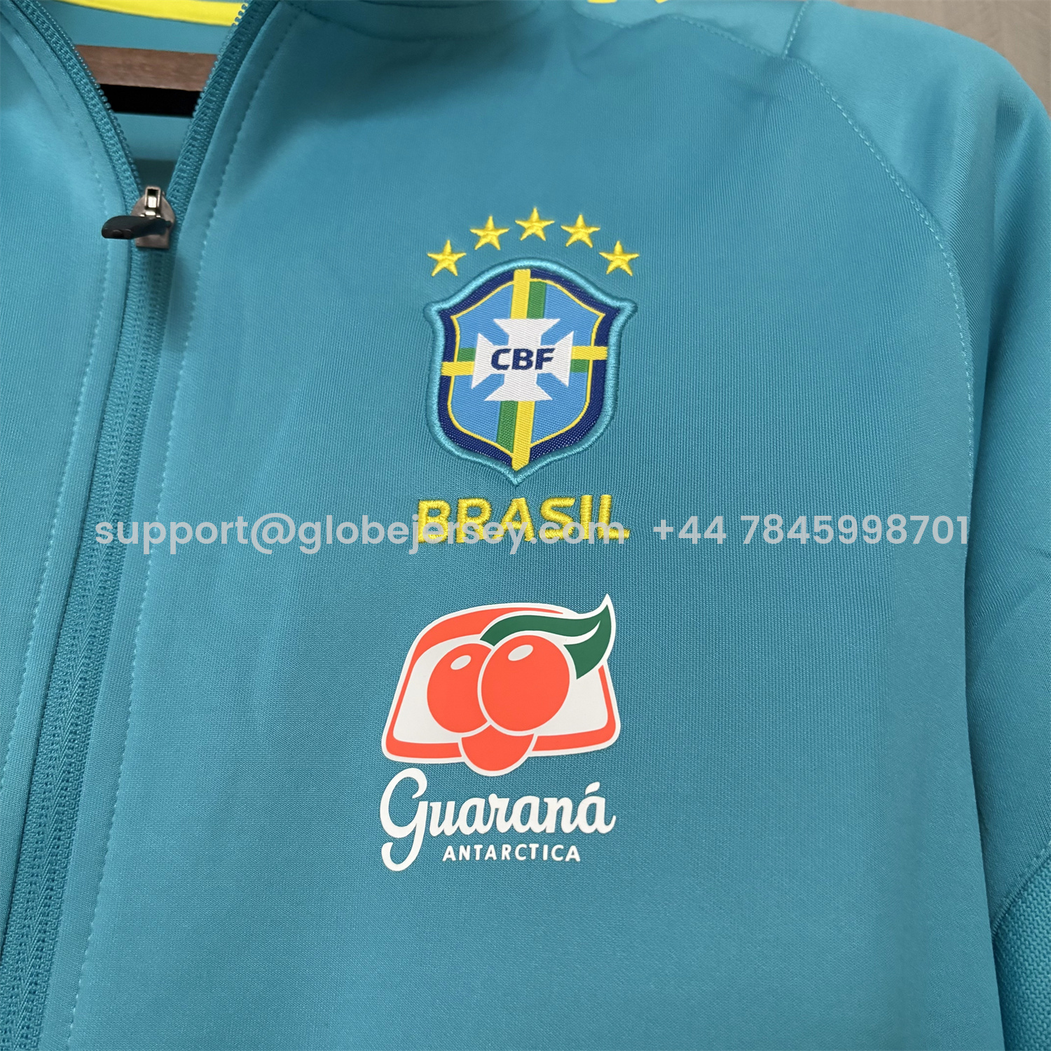 GlobeJersey-Retro Brazil 2022 Pre-Match Cyan Unsponsored Windbreaker