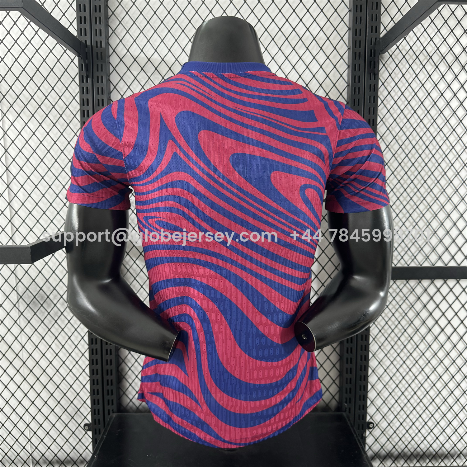 GlobeJersey-Barcelona 25-26 Red & Blue Contours Special Jersey - Player Version