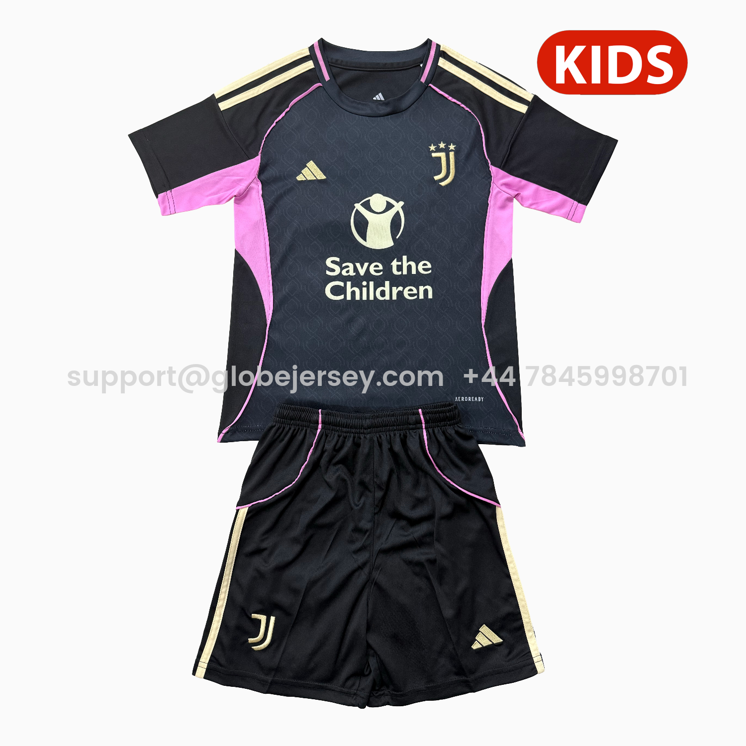 GlobeJersey-Juventus 25-26 Black Concept Kids Kit