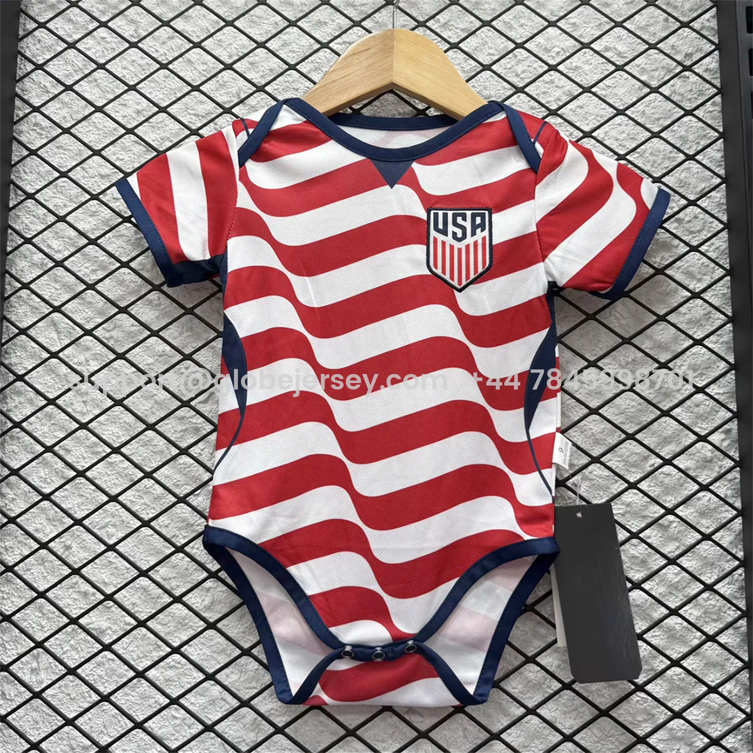 GlobeJersey-【Stripes on Both Sides】United States USA 2026 Home Baby Crawling Suit