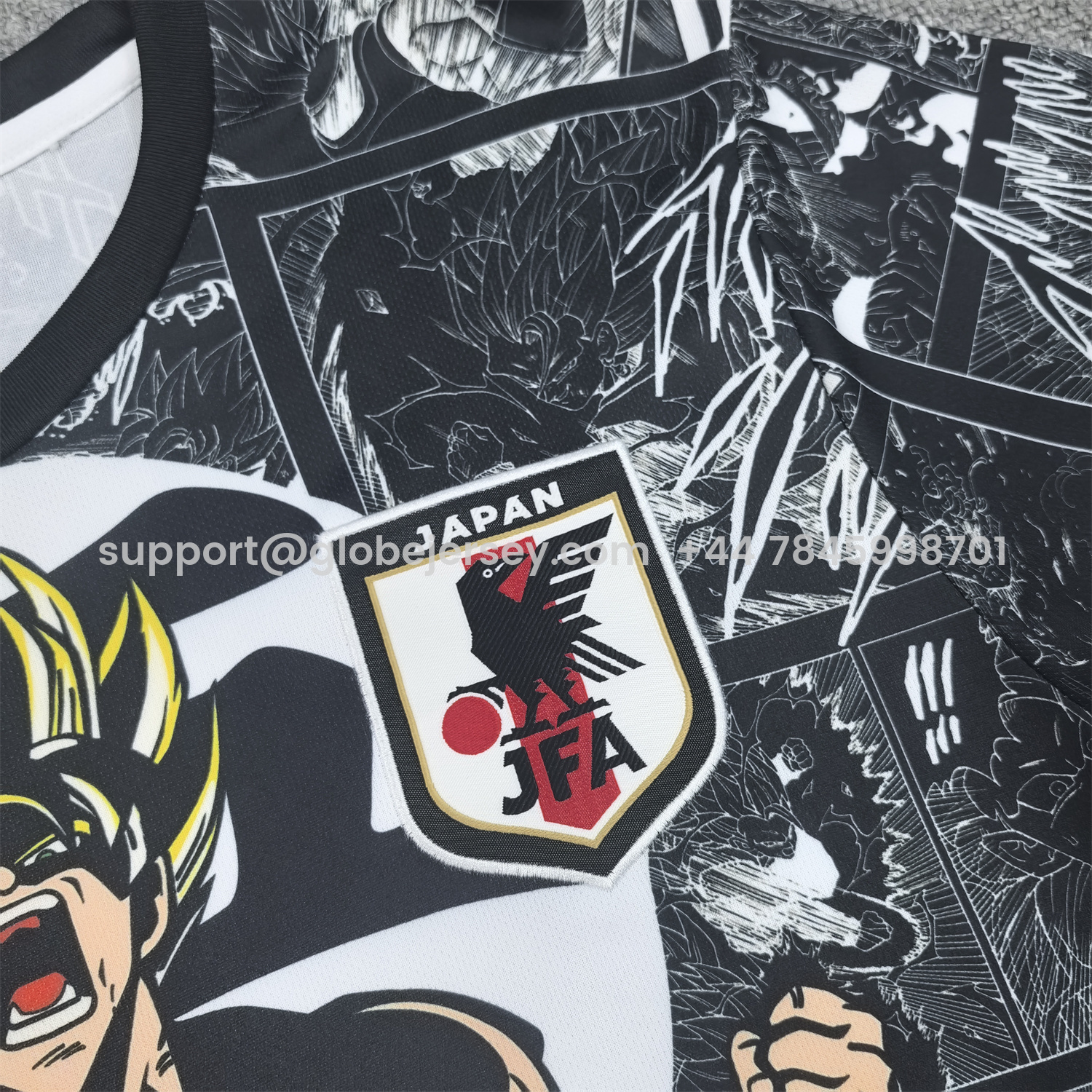 GlobeJersey-Japan 25-26 Son Goku Super Saiyan Black Jersey - Fans Version