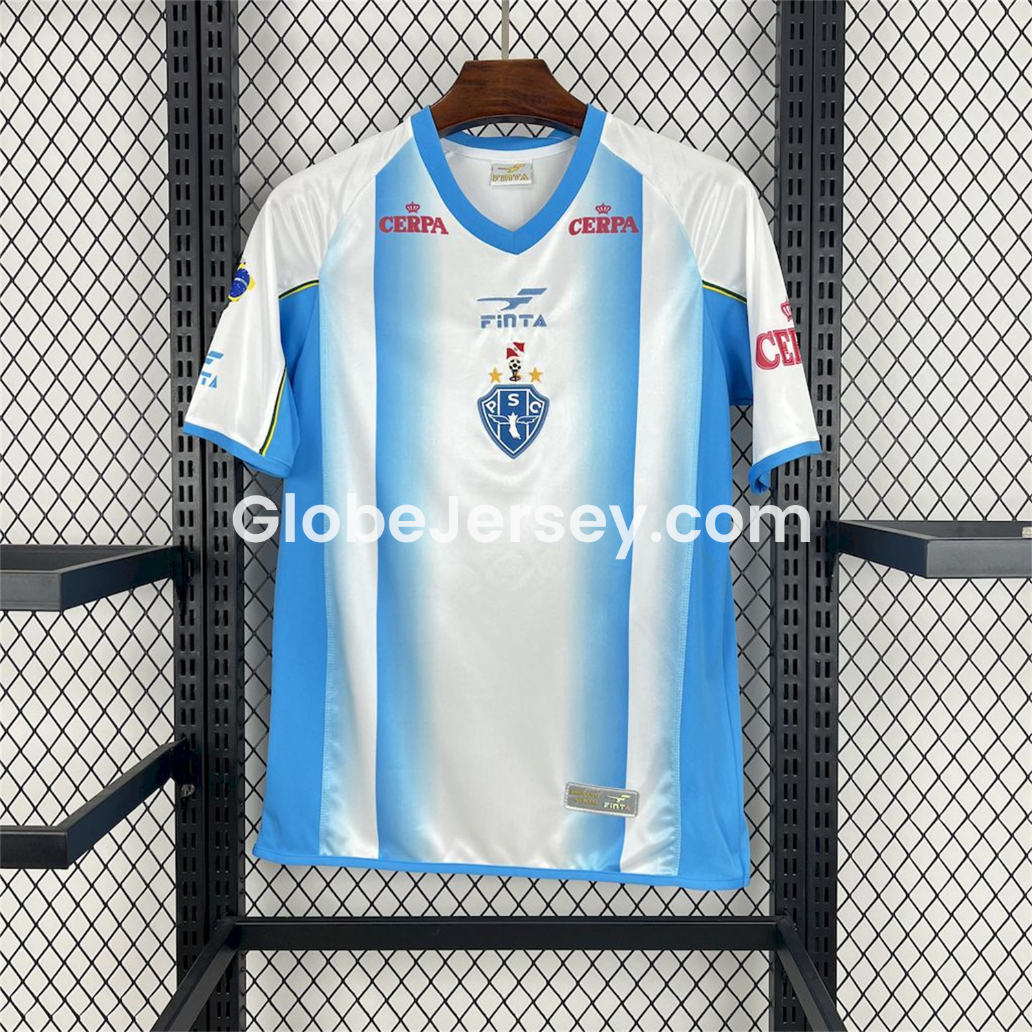 GlobeJersey-Retro Paysandu 2003 Third Blue Stripe Jersey