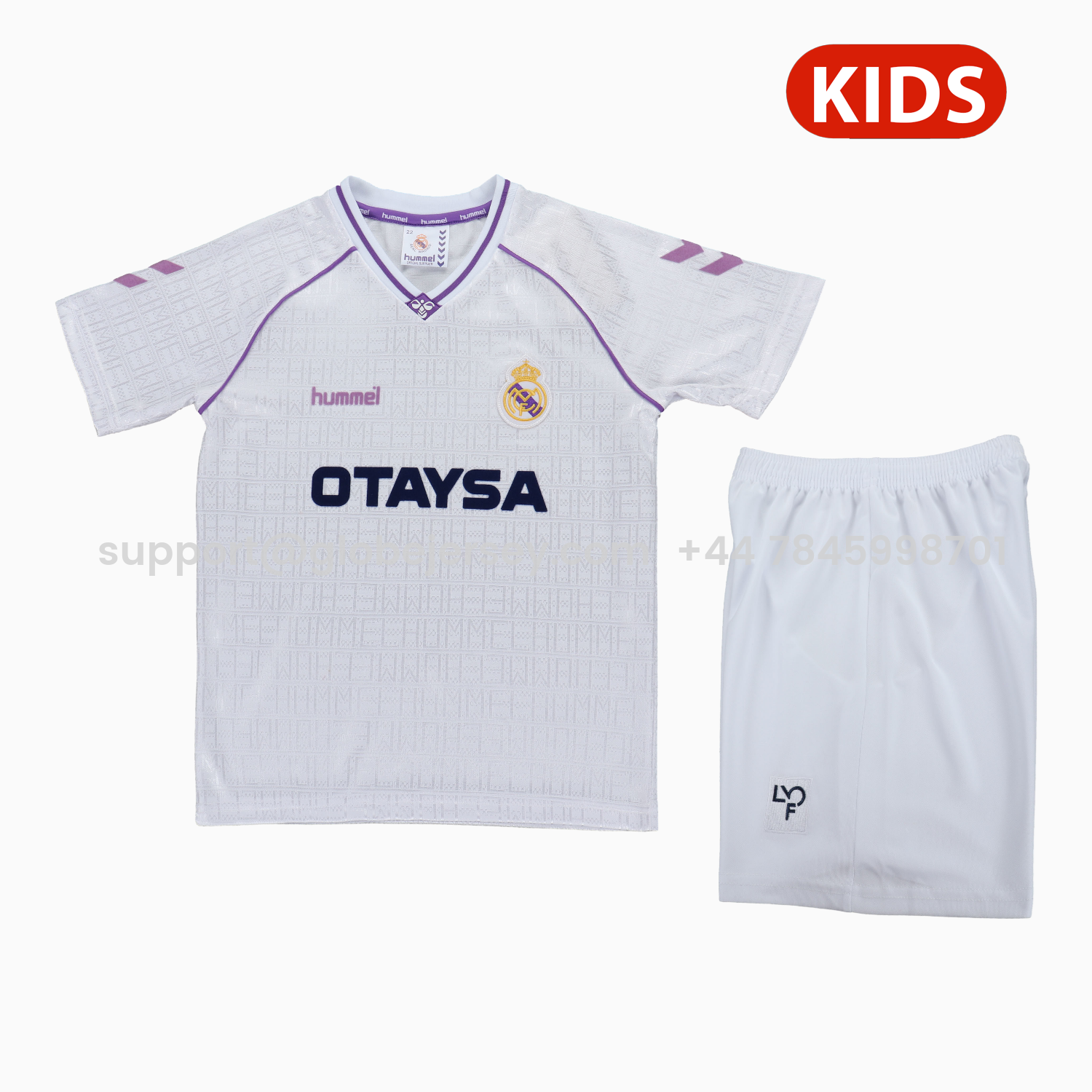 GlobeJersey-Retro Real Madrid 1990-92 Home Kids Kit