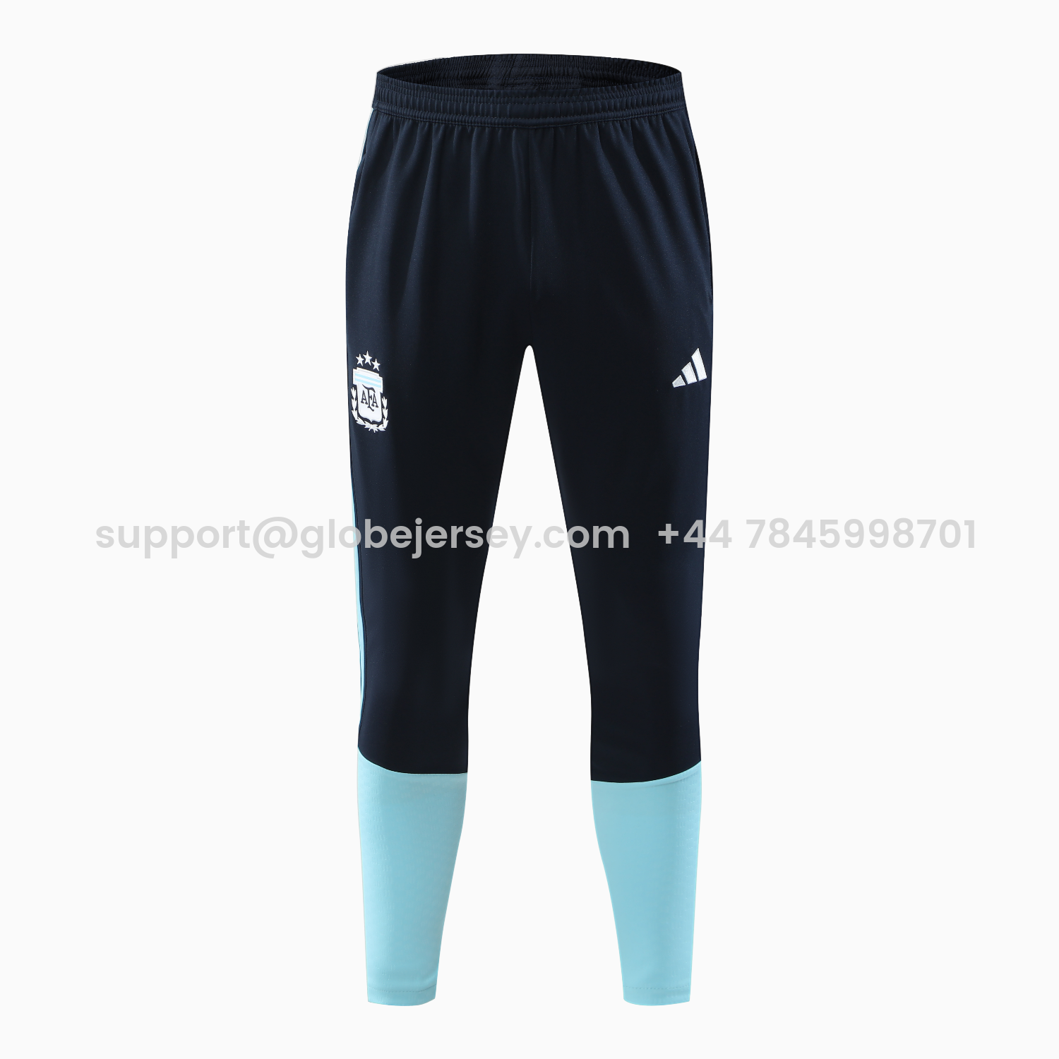GlobeJersey-Argentina 2026 Kids Long Sleeve Training Set - Blue Black Top & Pants