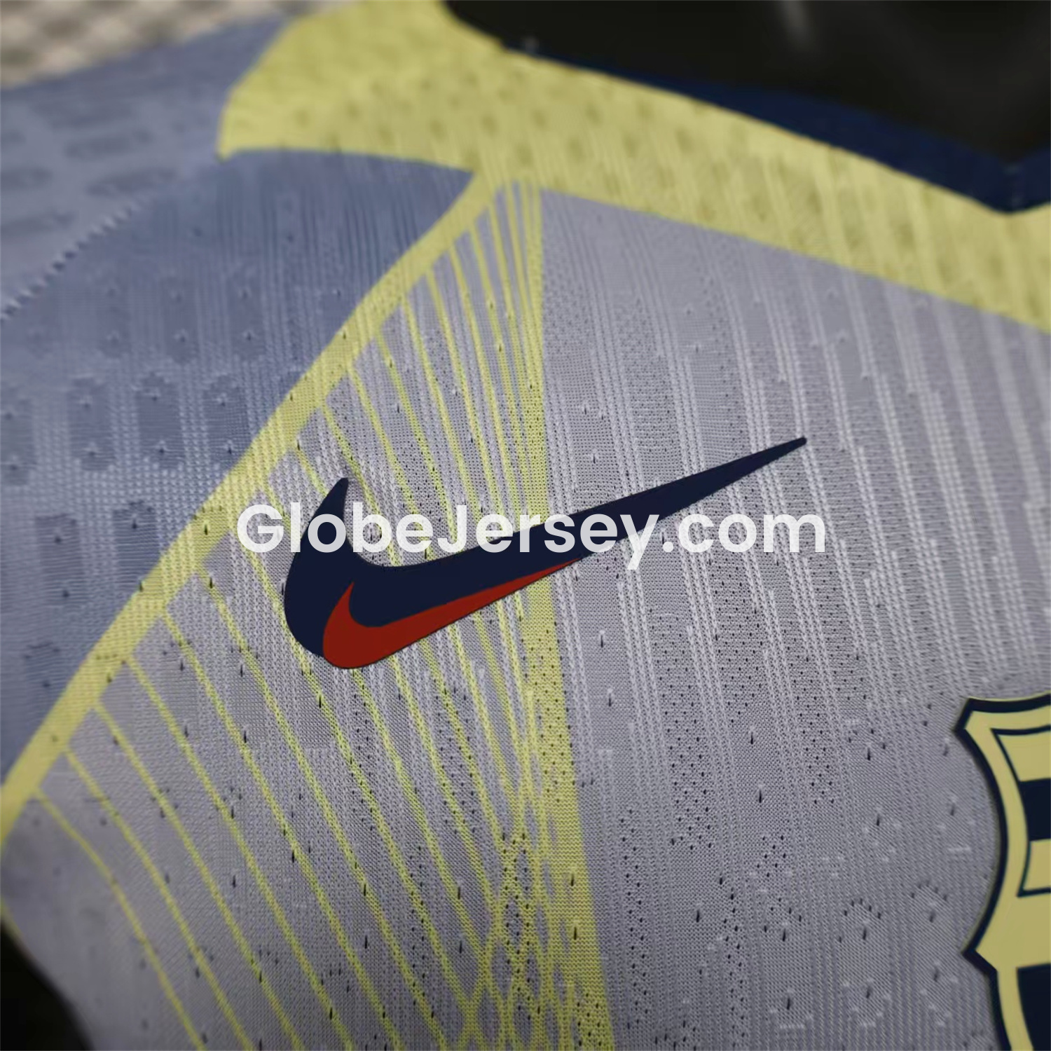 GlobeJersey-Barcelona 25-26 T90 Blue and White Gradient and Yellow Lines Special Jersey - Player Version