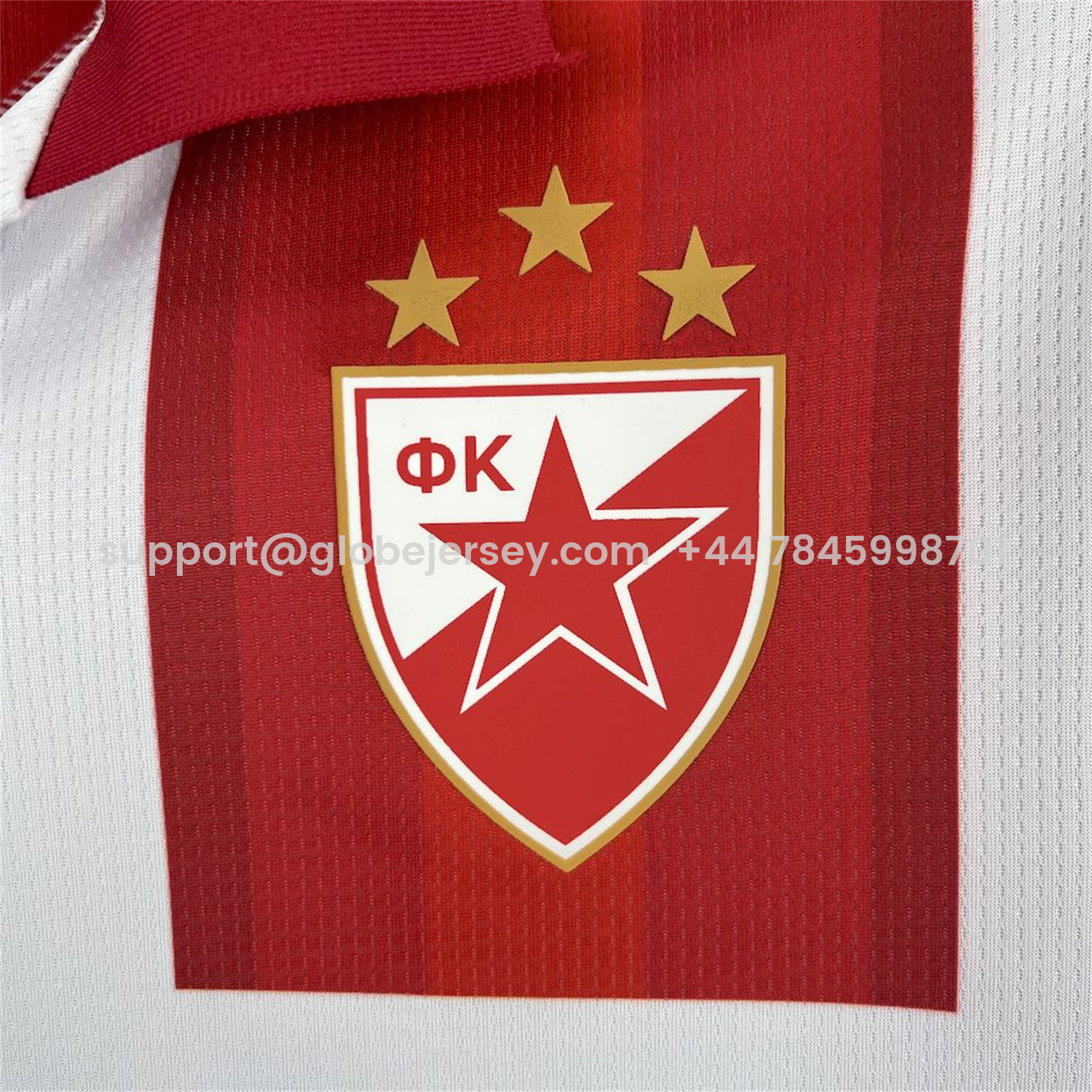 GlobeJersey-Red Star Belgrade 25-26 Home Jersey - Fans Version