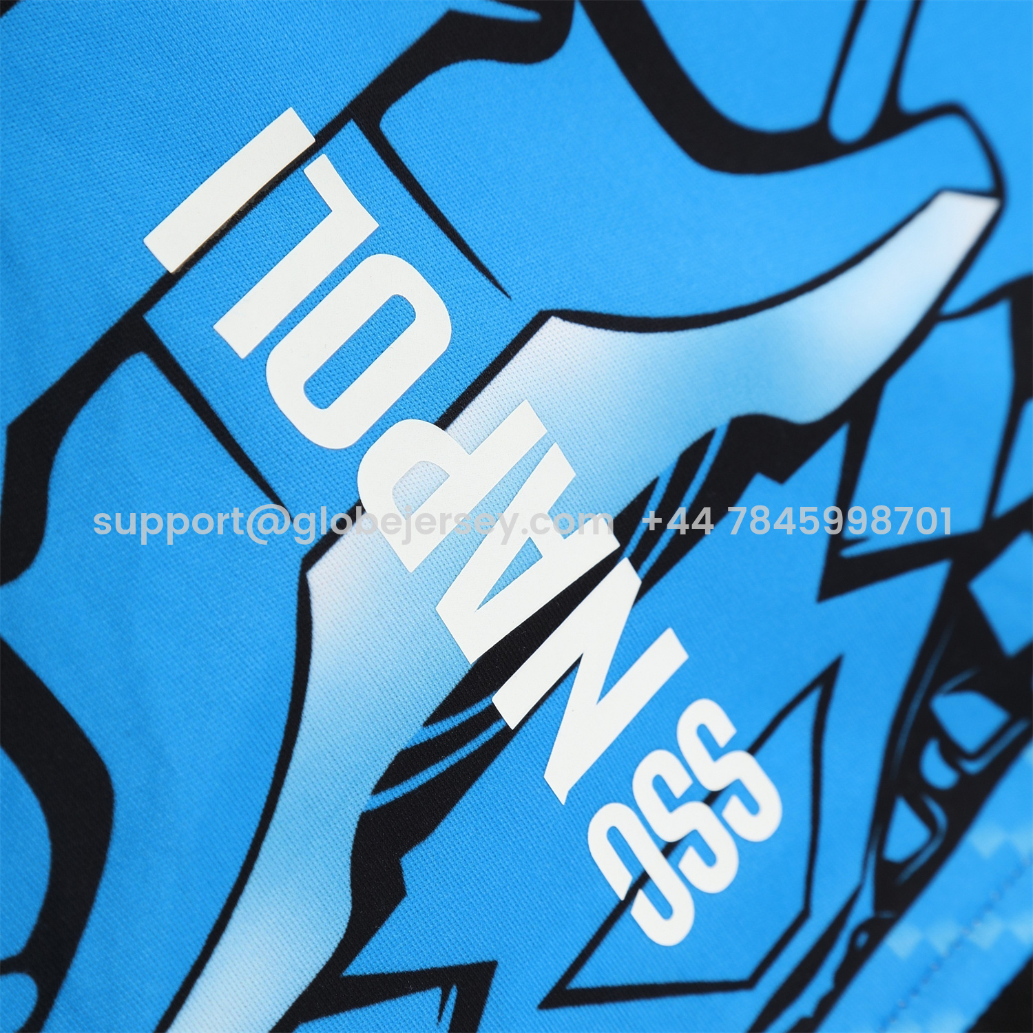 GlobeJersey-Napoli 25-26 Vest Training Set - Blue Mecha Vest & Black Shorts