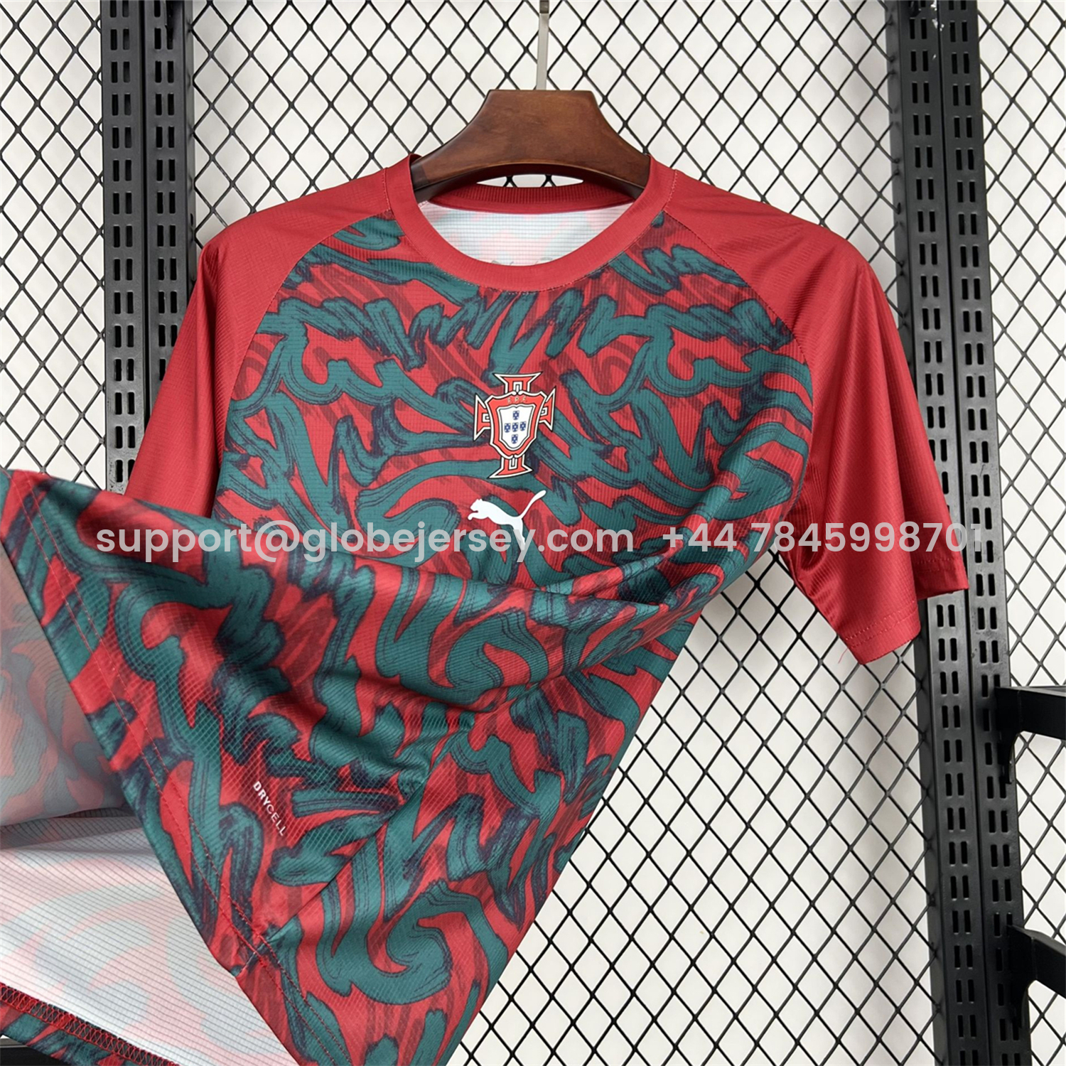 GlobeJersey-Portugal 2026 Pre-Match Deep Red Jersey - Fans Version