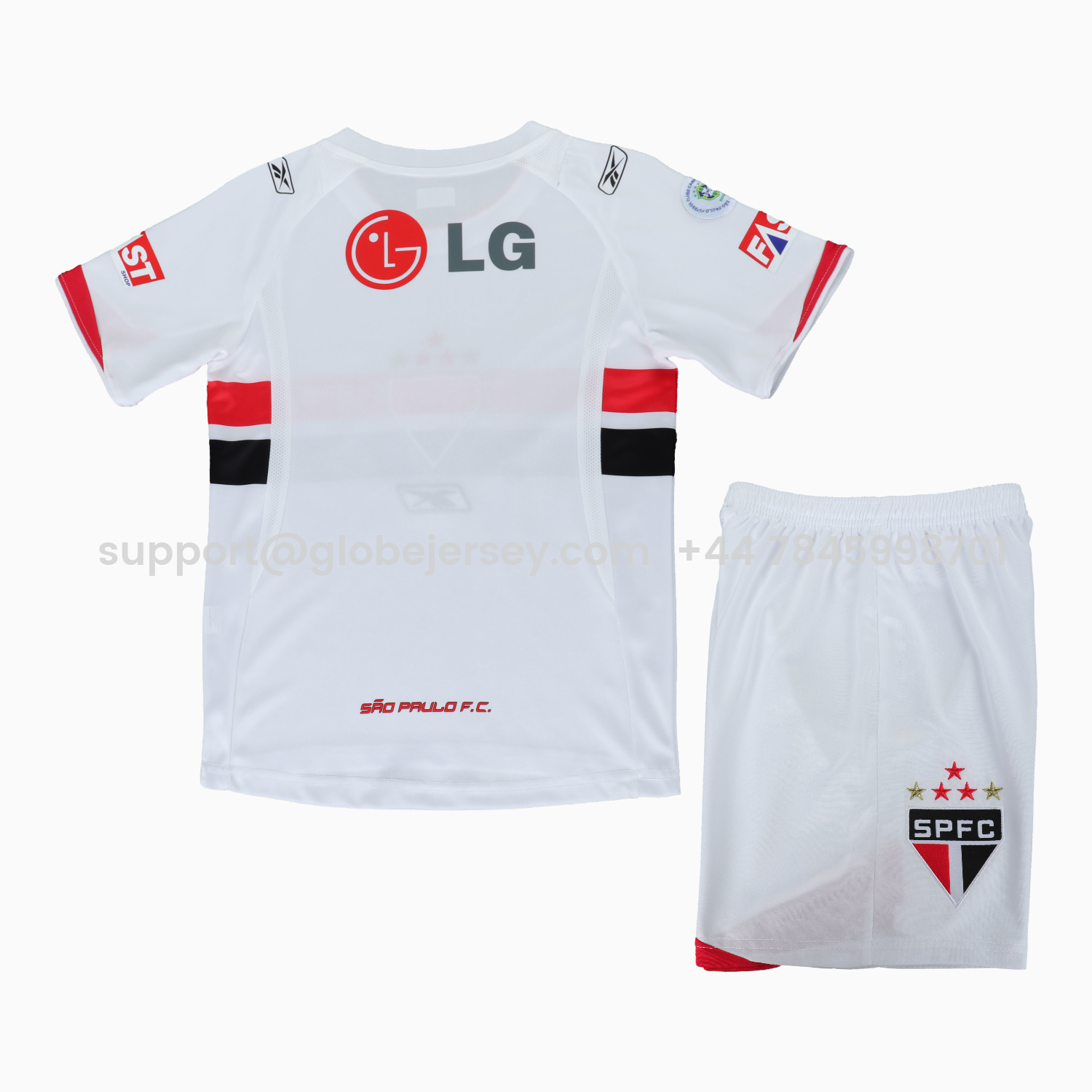 GlobeJersey-Retro Sao Paulo 2007-08 Home Kids Kit