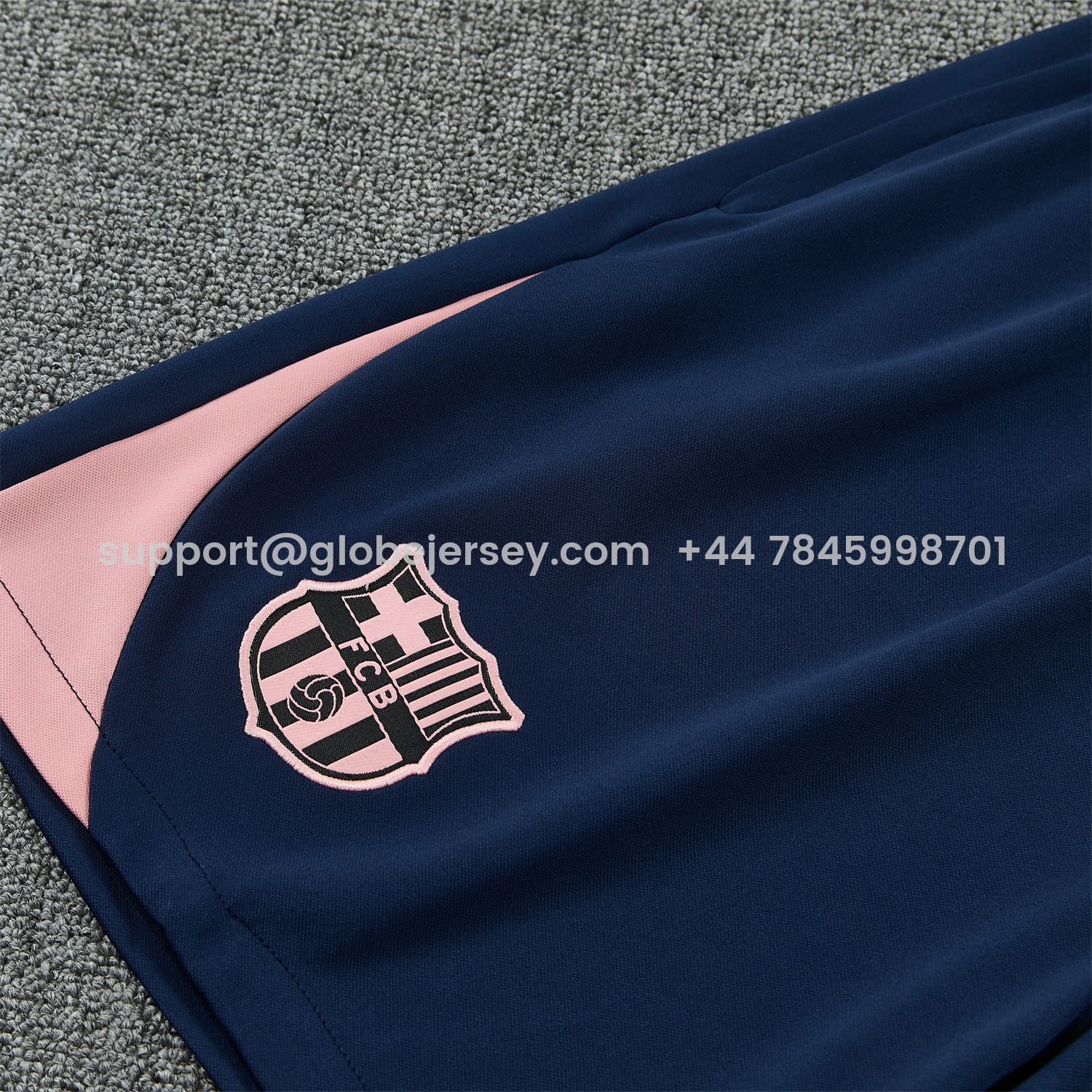 GlobeJersey-Barcelona 25-26 Vest Training Set - Colors Top & Dark Blue With Pink Accents Pants