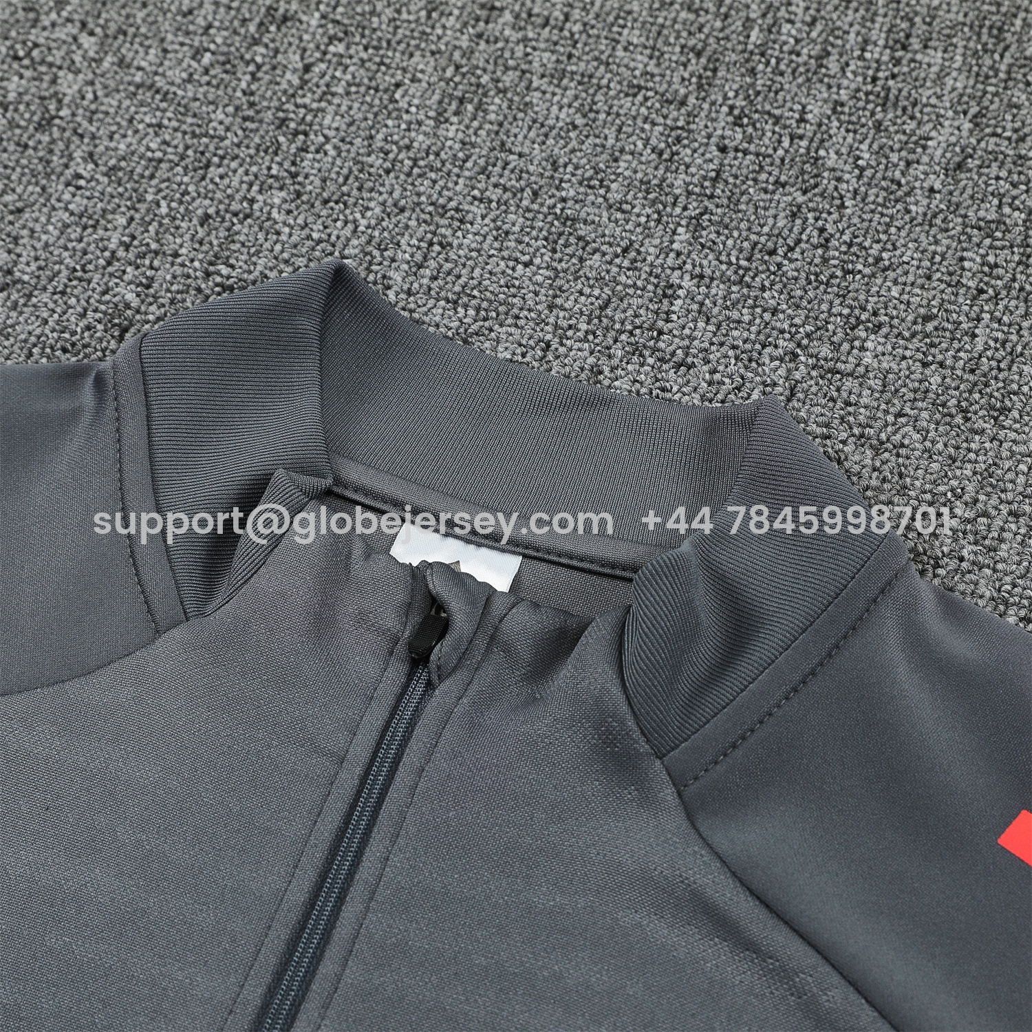 GlobeJersey-Bayern Munich 25-26 Long Sleeves Training Set - Dark Grey And Red Top & Pants