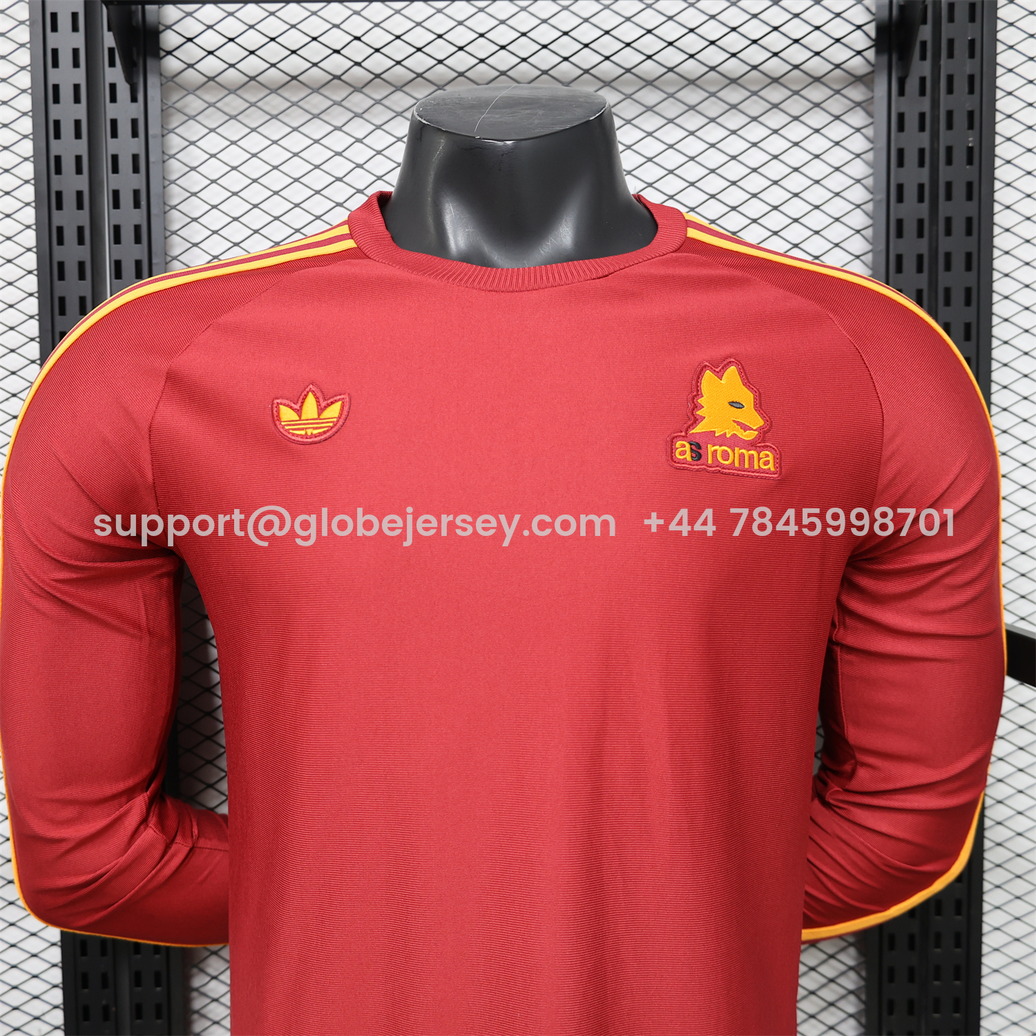 GlobeJersey-AS Roma 25-26 Retro Casual Style Red Special Long Sleeves Jersey - Player Version