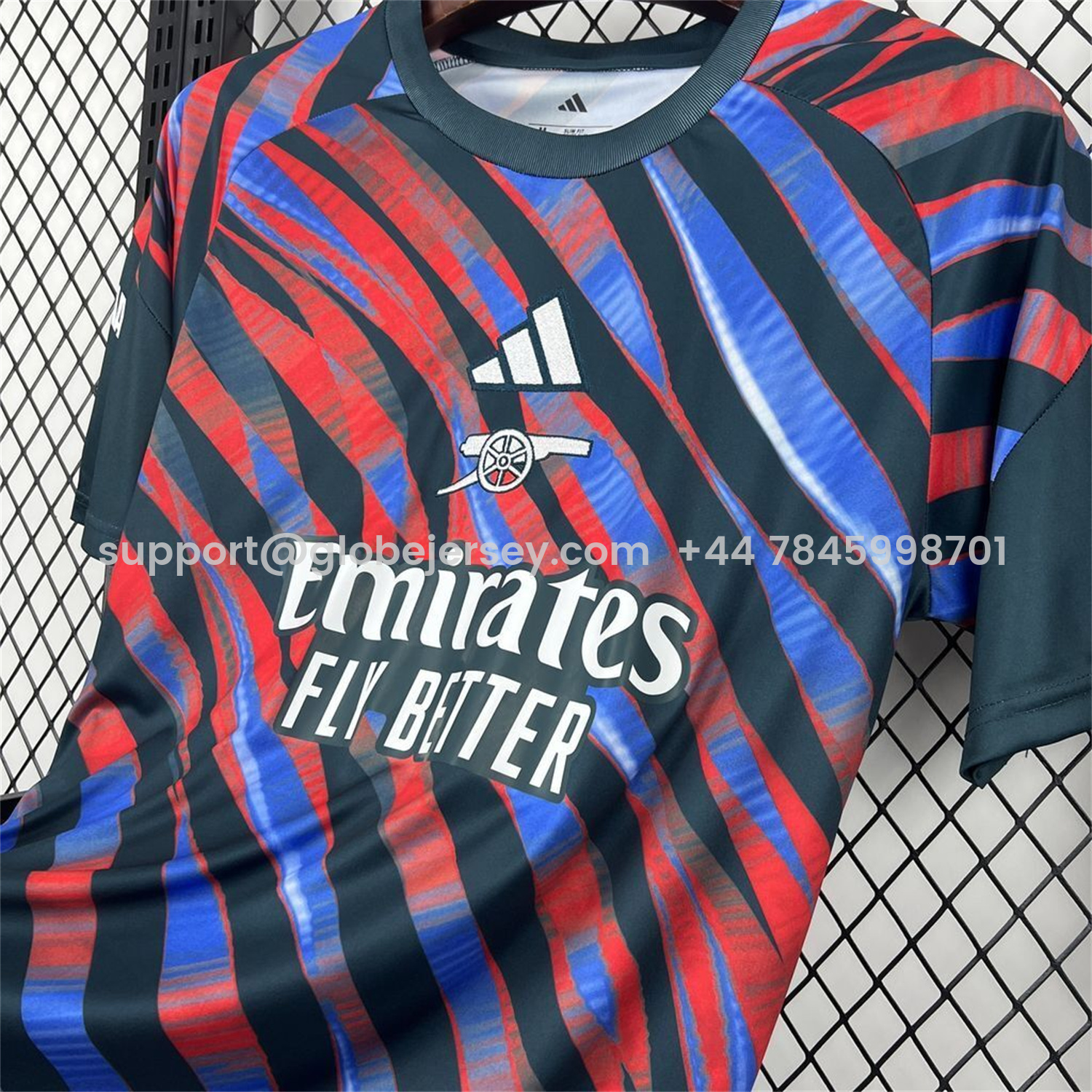 GlobeJersey-Arsenal 26-27 Red And Blue Twill Pre-Match Training Jersey - Fans Version
