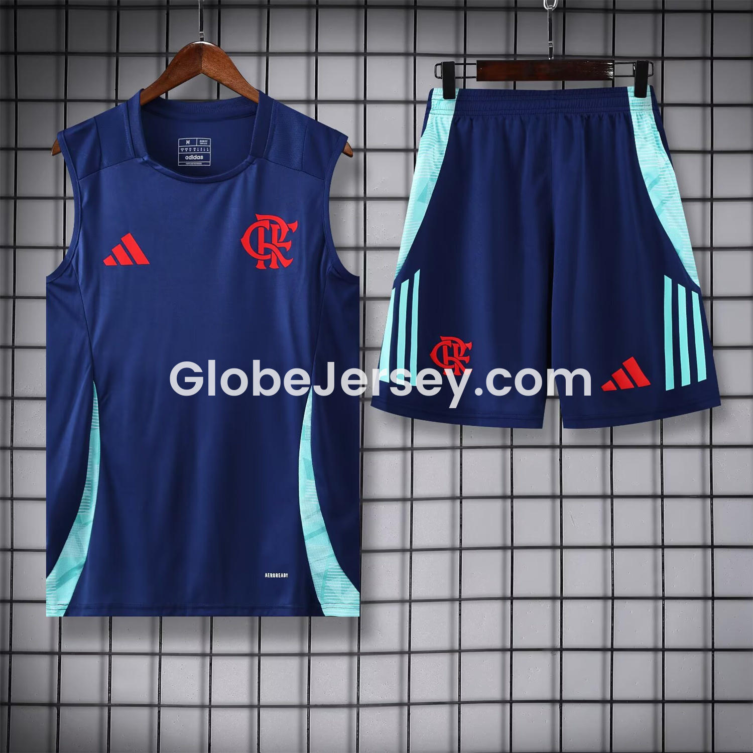 GlobeJersey-Flamengo 25-26 Vest Training Set - Royal Blue With Royal Blue