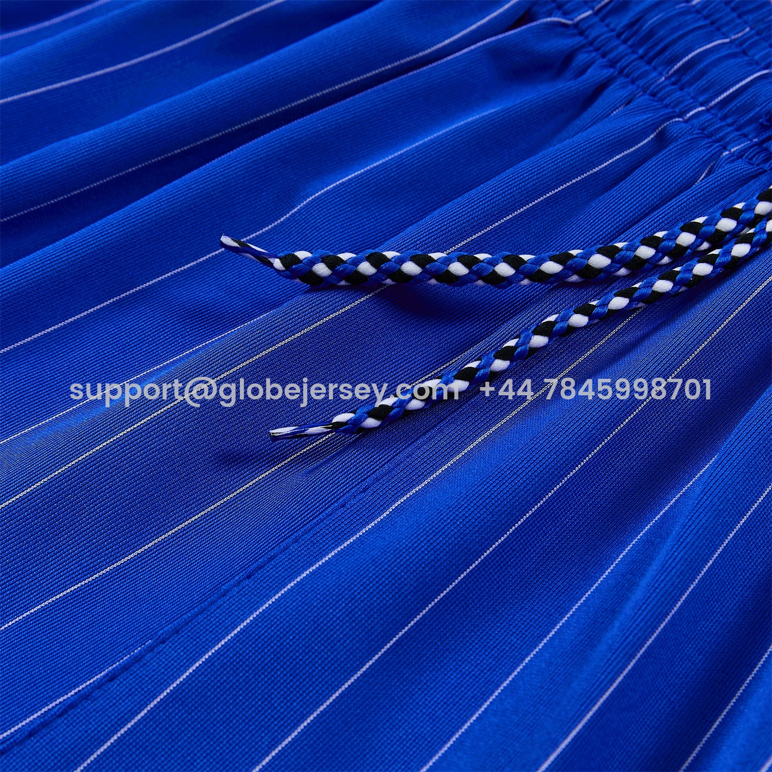 GlobeJersey-C.H.E.L.S.E.A 25-26 Retro Style Vest Training Set - White Top & Blue Stripes Pants