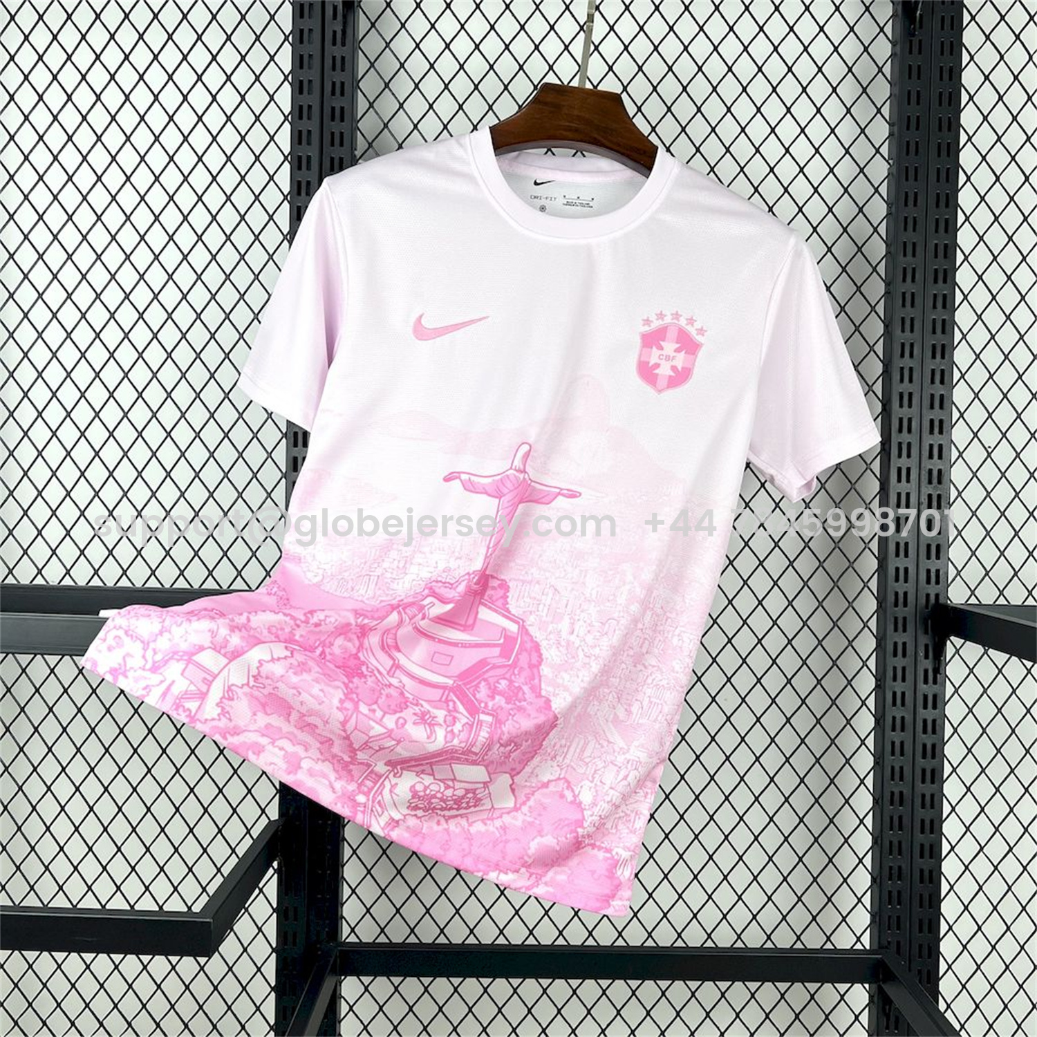 GlobeJersey-Brazil 25-26 Pink White Jesus Statue Special Jersey - Fans Version