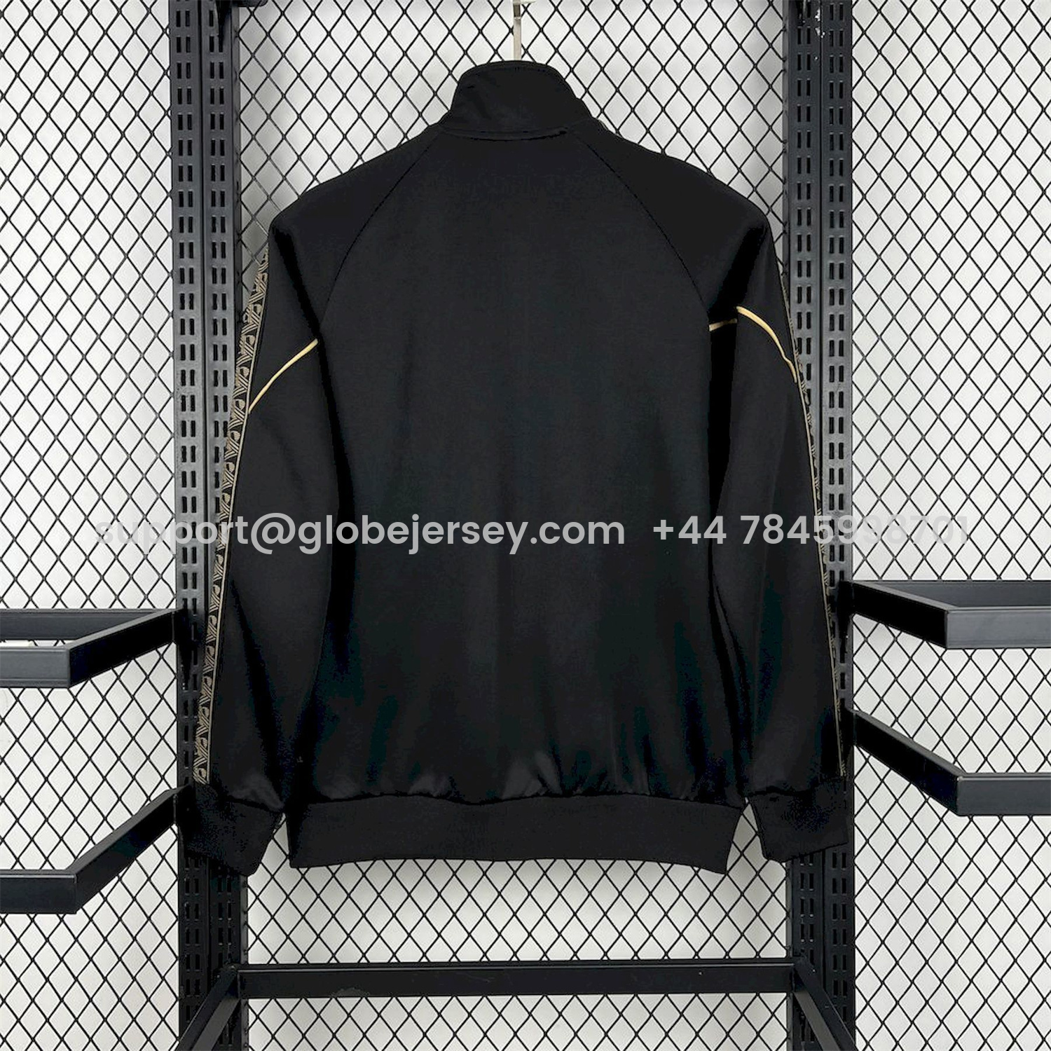 GlobeJersey-Portugal 25-26 Eusebio Special Windbreaker Training Set - Black White Top and Pants