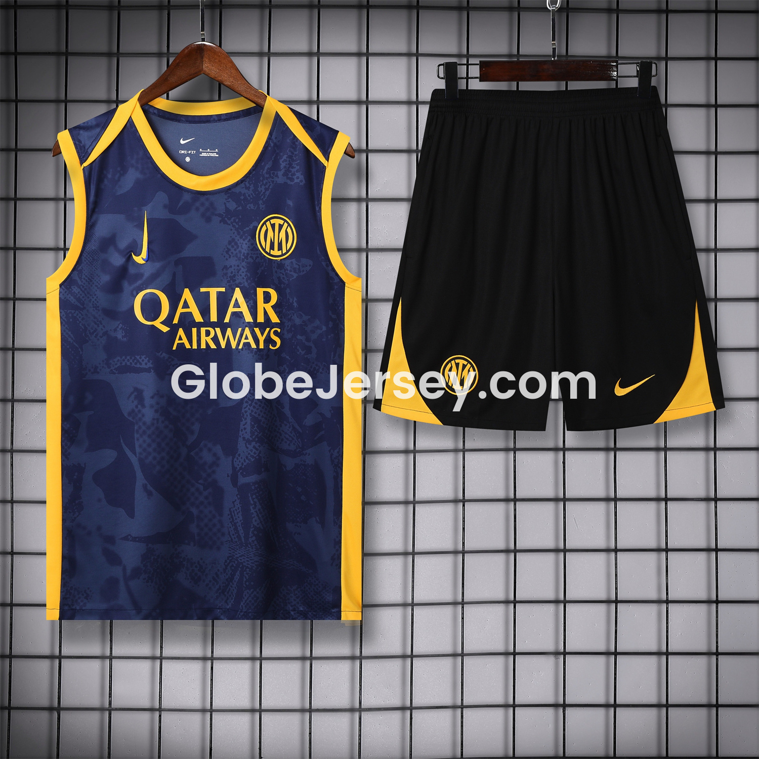 GlobeJersey-Inter Milan 25-26 Vest Training Set - Deep Blue Camouflage