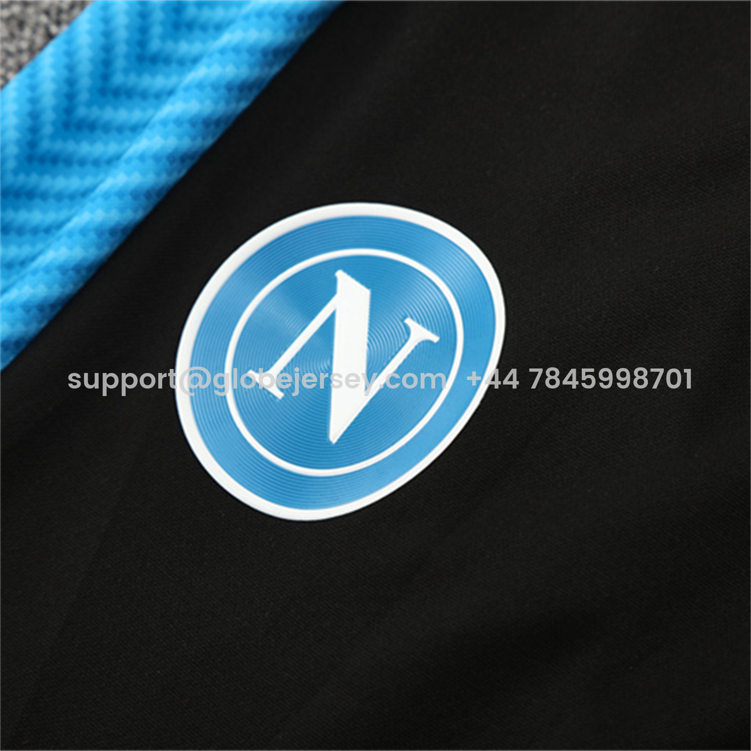 GlobeJersey-Napoli 25-26 Long Sleeve Training Set - Gray Mecha Top & Black Pants