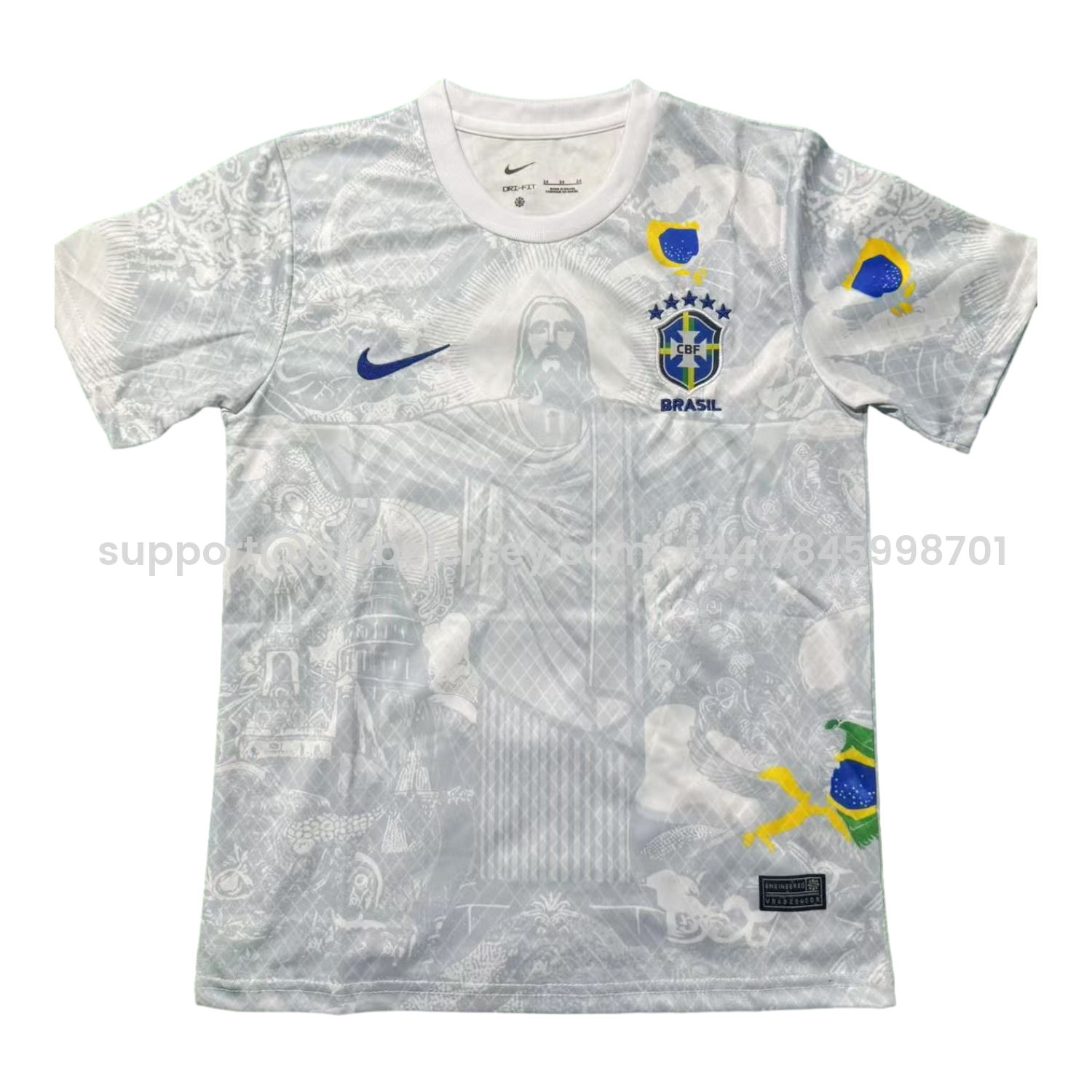 GlobeJersey-Brazil 25-26 Jesus White Special Kids Kit