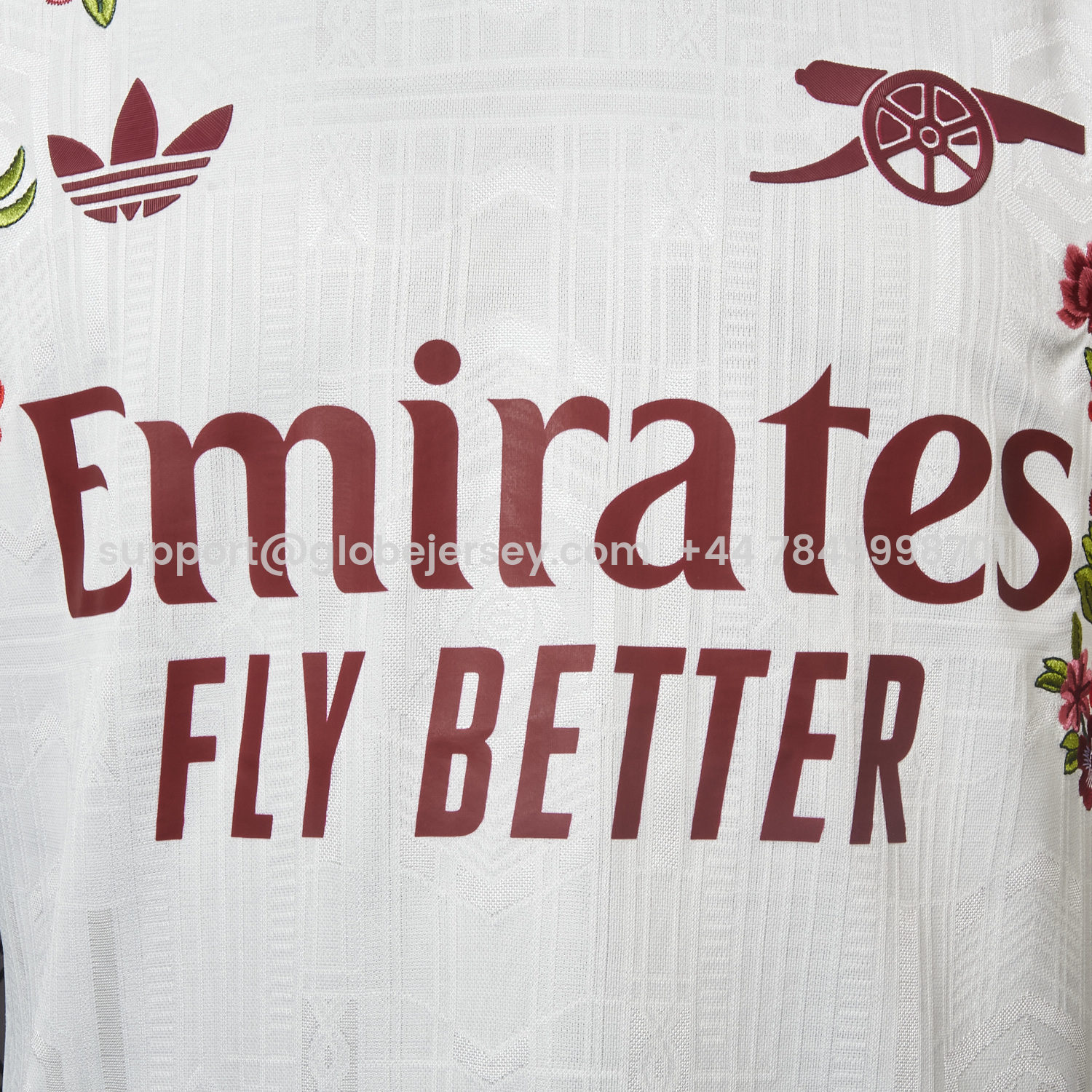 GlobeJersey-【Embroidered Flower Version】Arsenal 25-26 Third White Jersey - Player Version