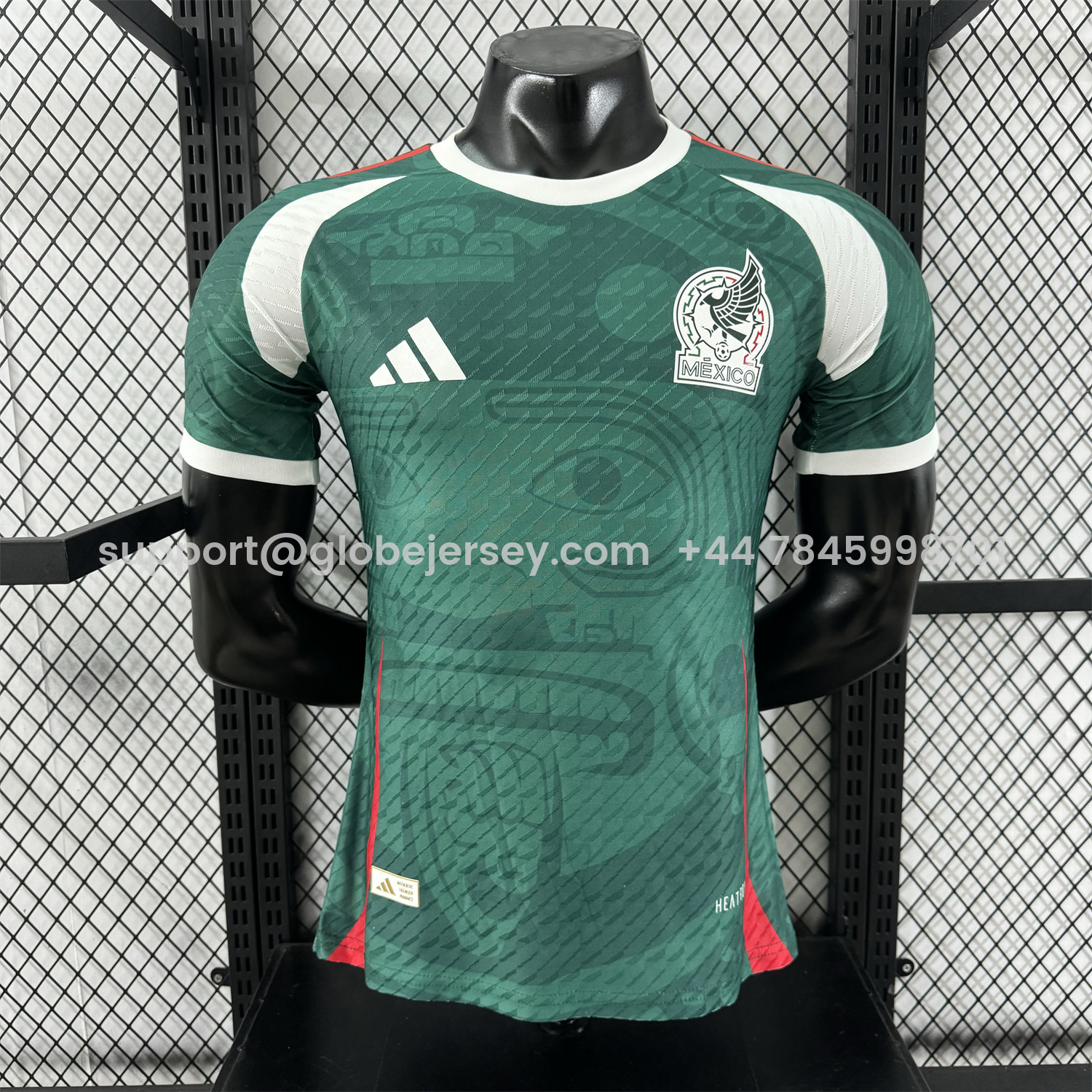 GlobeJersey-Mexico 25-26 Green Human Face Shaped Pattern Special Jersey - Player Version