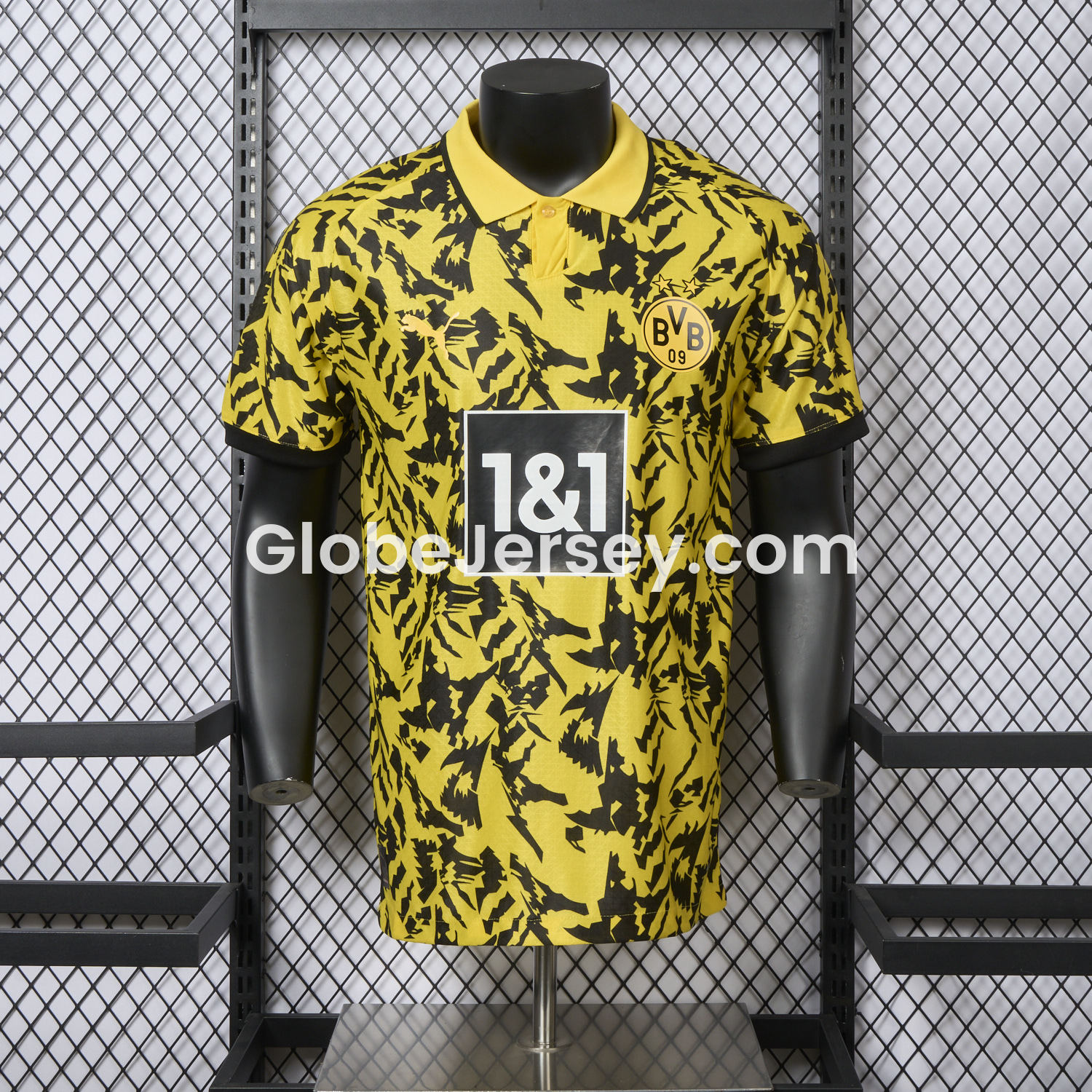 GlobeJersey-Dortmund 25-26 Black Disordered Texture Yellow Special Jersey - Player Version