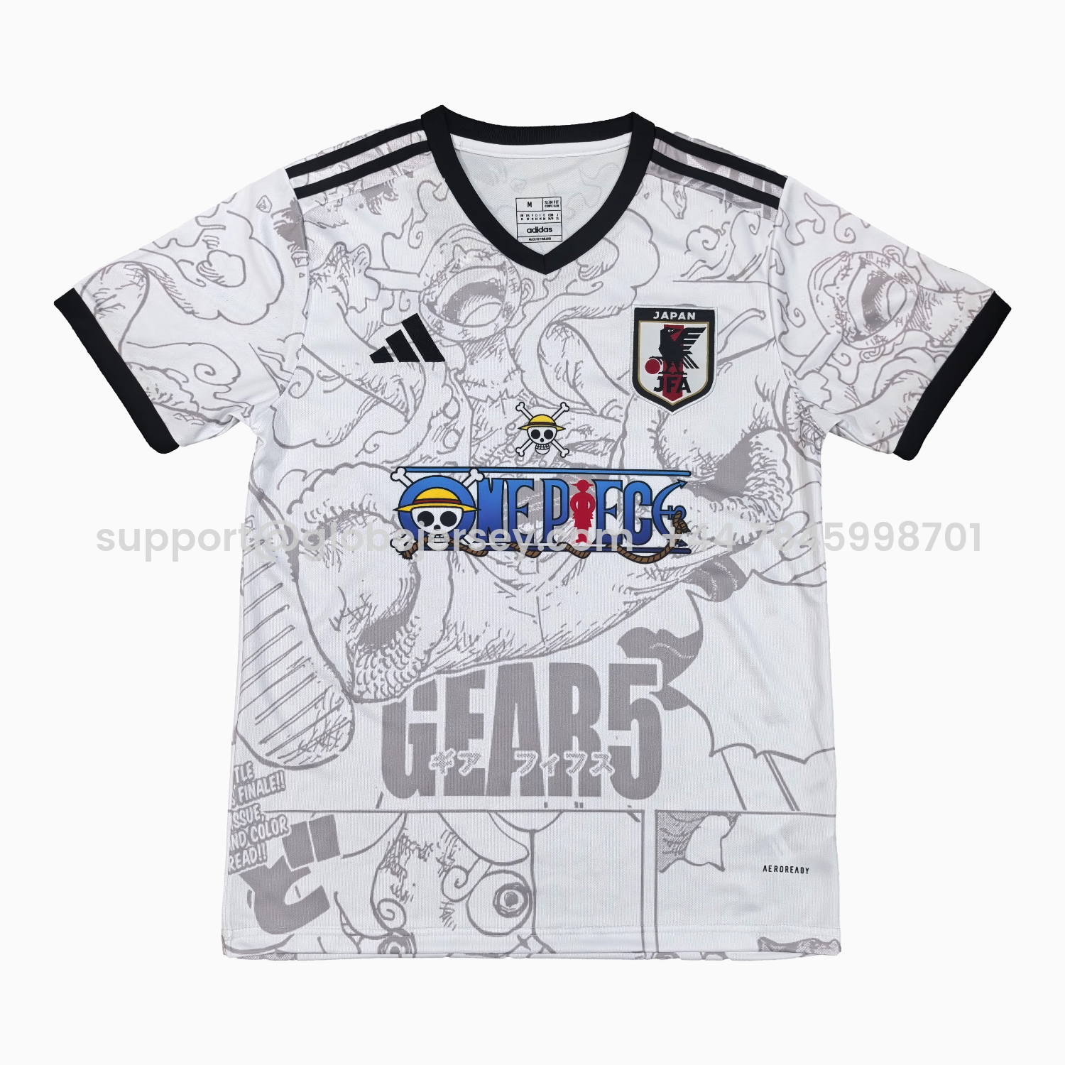 GlobeJersey-Japan 25-26 One Piece Gear 5 White Jersey - Fans Version
