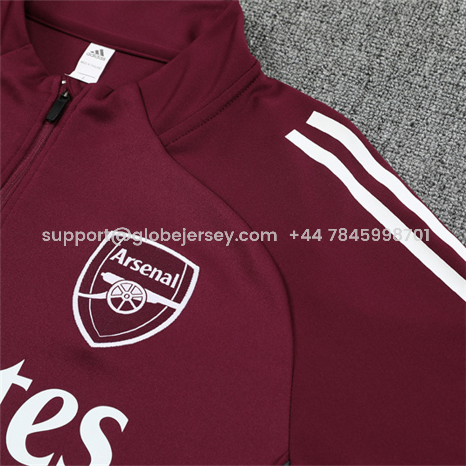 GlobeJersey-Arsenal 25-26 Long Sleeve Training Set - Wine Red Top & Grey Pants