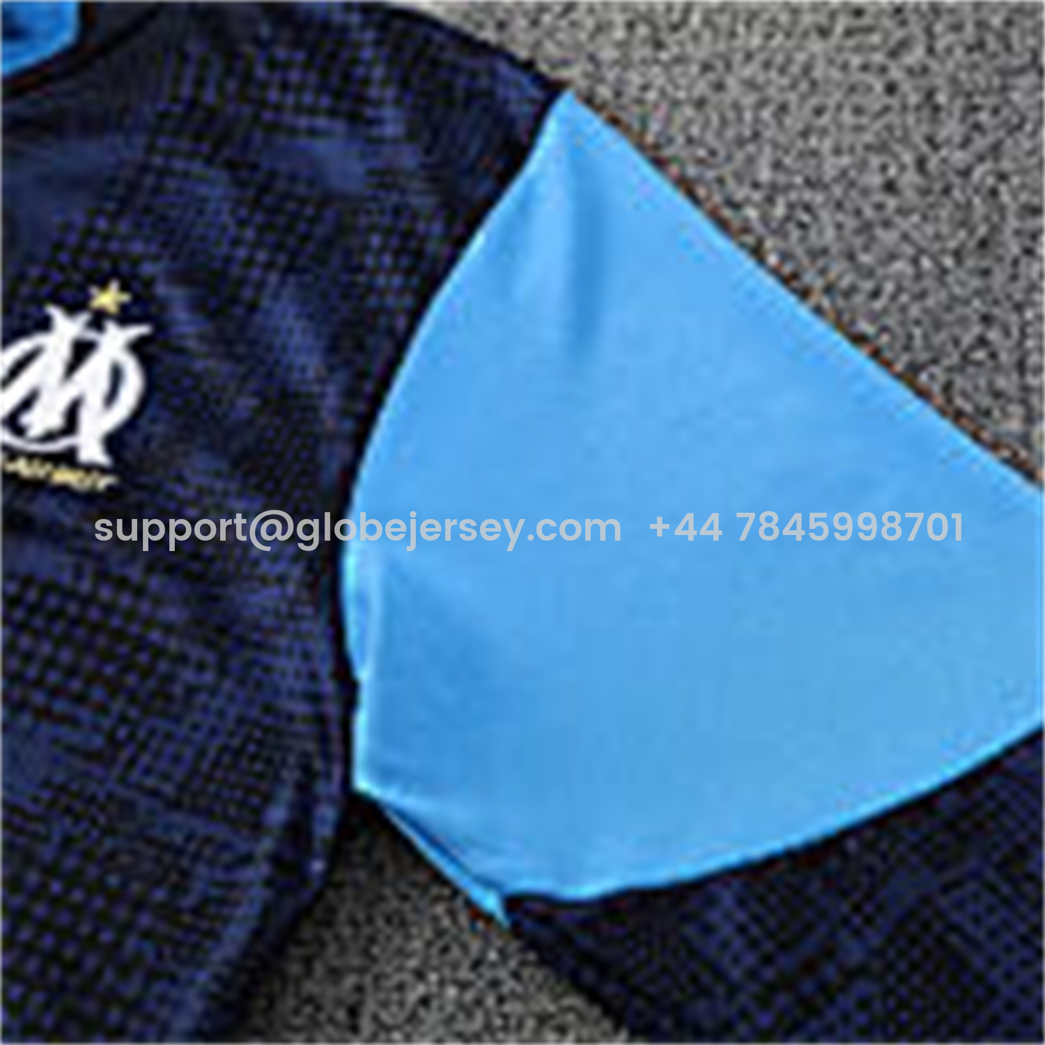 GlobeJersey-Marseille 25-26 Kids Long Sleeve Training Set - Royal Blue Top & Royal Blue Pants