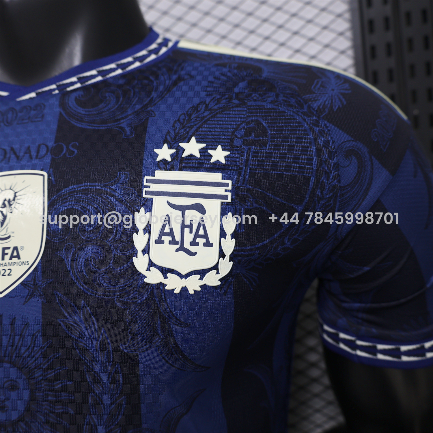 GlobeJersey-Argentina 2026 Dark Blue And Black Pattern Sun Special Edition Jersey - Player Version