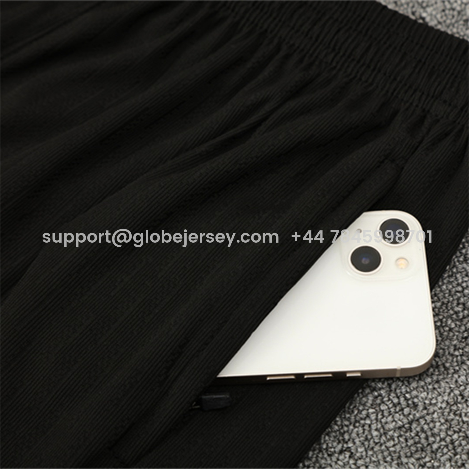 GlobeJersey-France 25-26 Kids Long Sleeve Training Set - Player Version - Black Top and Pants